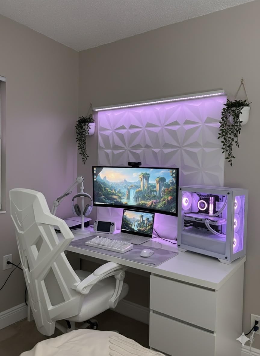 GTPLAYER Gaming Chair, Computer Chair with Mesh Back, Ergonomic Gaming Chair with Footrest, Reclining Gamer Chair with Adjustable Headrest and Lumbar Support for Gaming and Office (Black) customer photo 1