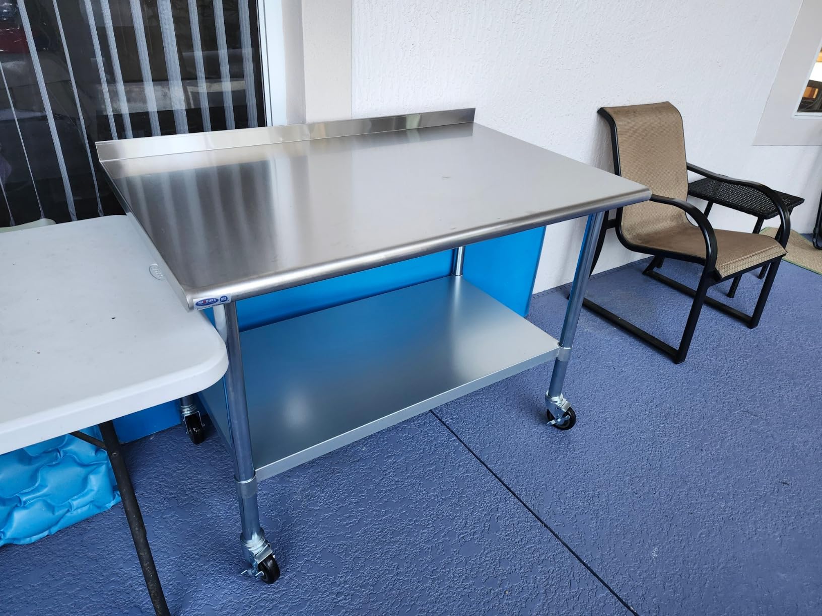 HARDURA Stainless Steel Table with Wheels 30X60 Inches, 2