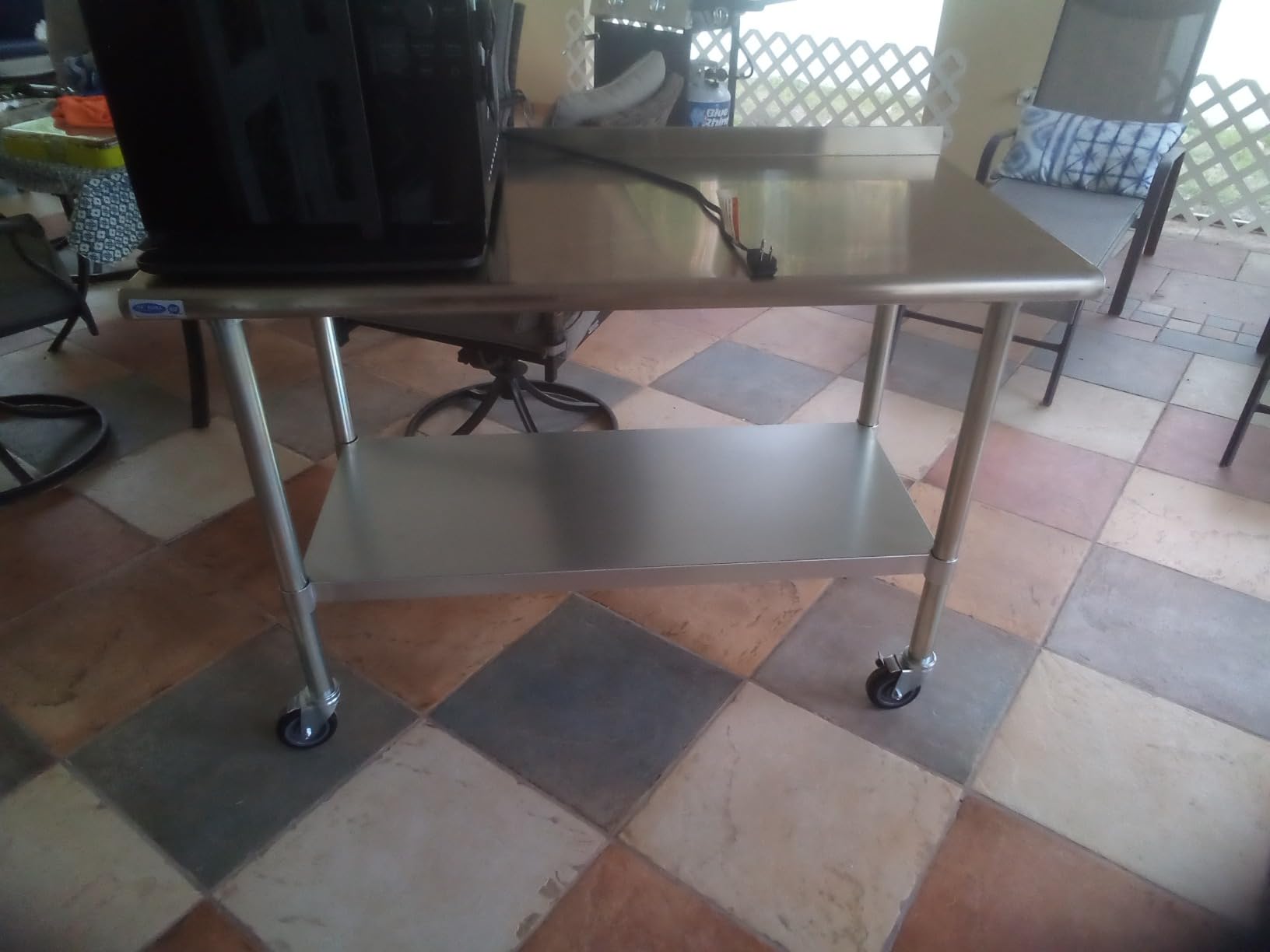 HARDURA Stainless Steel Table with Wheels 30X60 Inches, 2