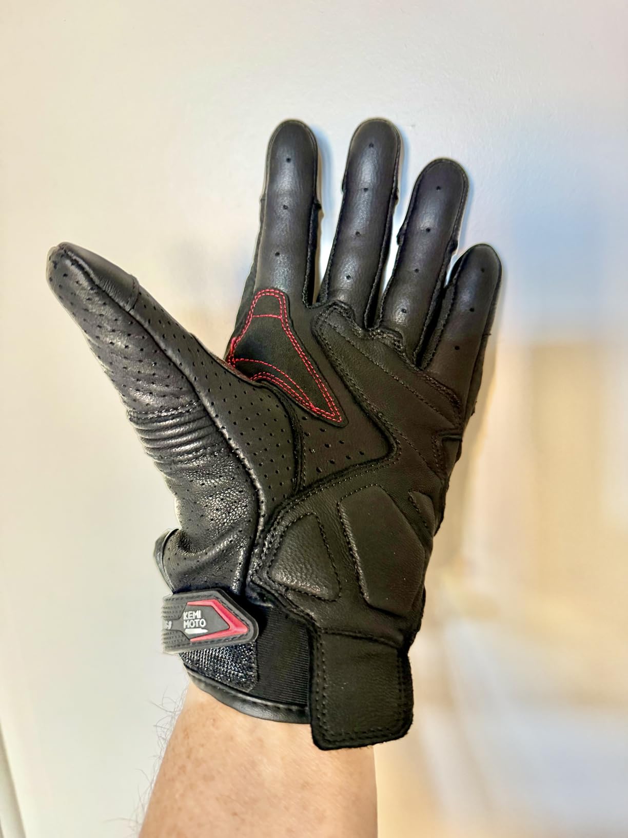 KEMIMOTO Sheepskin Leather Motorcycle Gloves for Men - Protective Motorcycle Gloves for Motocross, Motorbike, Dirt Bike, Bicycle Racing, ATV, UTV customer photo 1