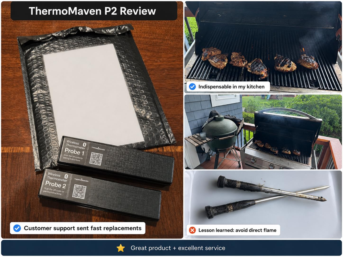 ThermoMaven WiFi Wireless Meat Thermometer, 2 Probes, Smart Base, 6 Sensors | Unlimted Monitor Range via APP, Commercial-Grade NIST Certified Accuracy, for Restaurant Kitchen, BBQ/Grill/Oven customer photo 2
