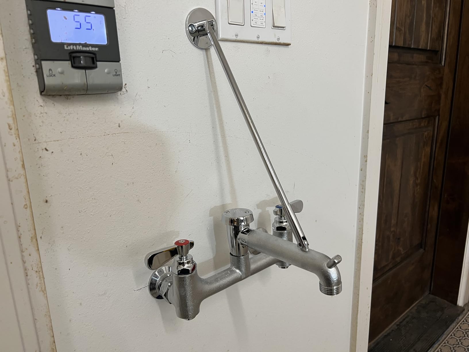 8 Center Commercial Mop Sink Faucet with Vacuum Breaker Wall Mount | Heavy-Duty Service Sink Faucet 3/4