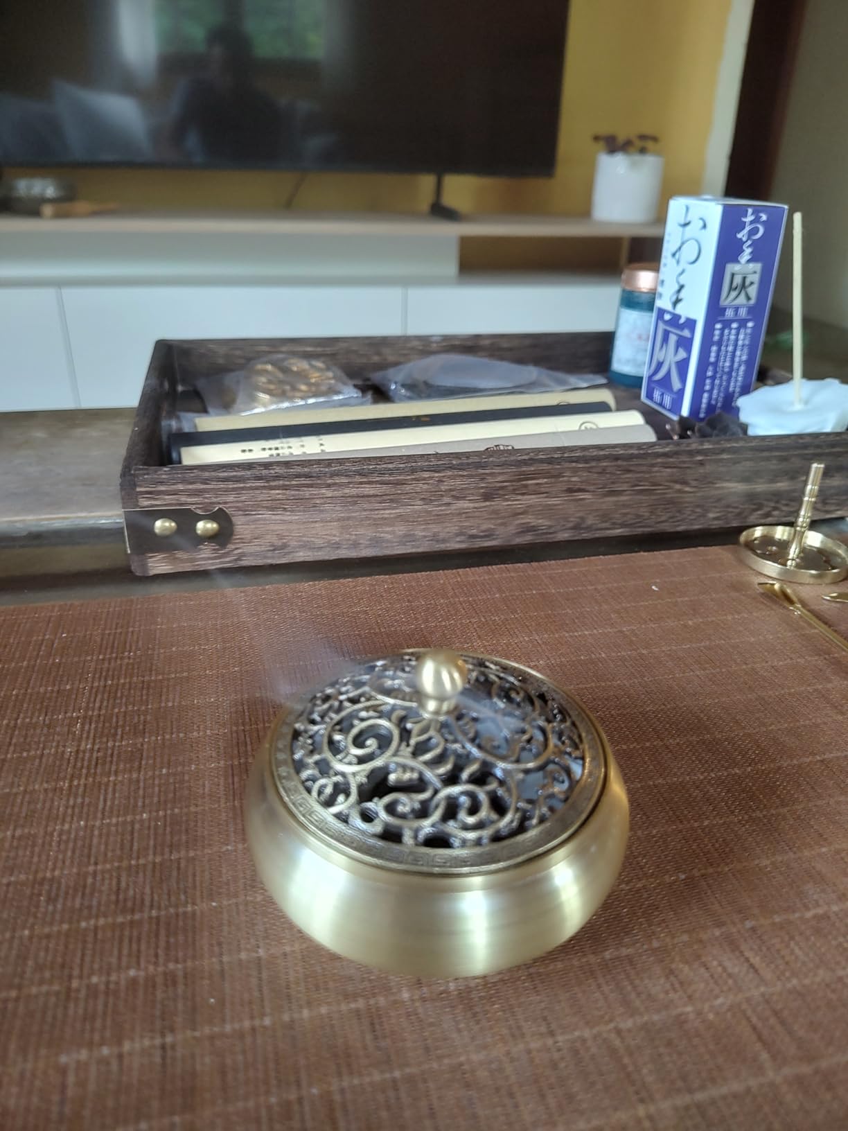 29 Pc Brass Incense Burner Kit for Powder Stick Cone Coil (Glod) customer photo 2