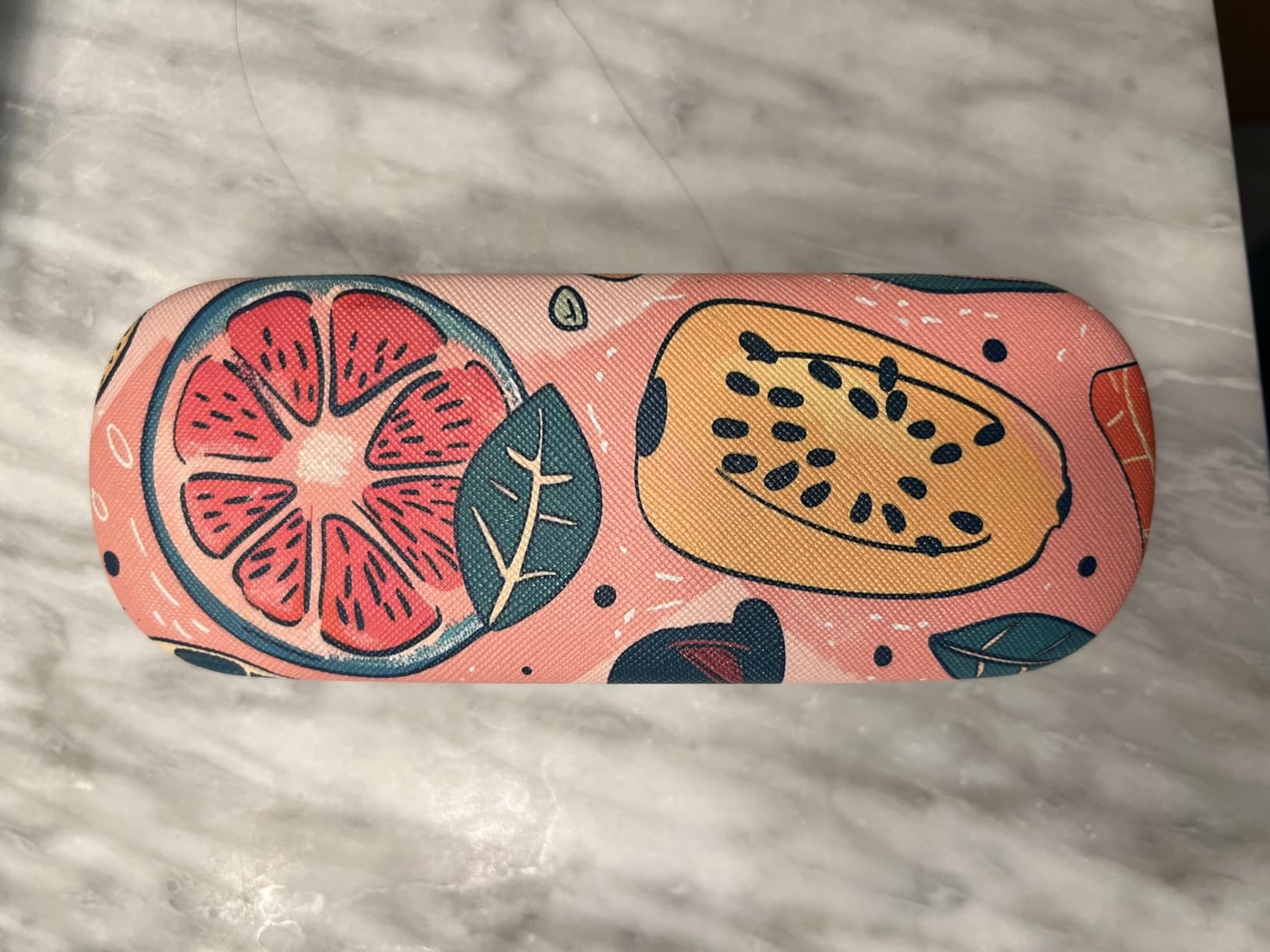 Hard Shell Eyeglasses Case, PU Leather Protective Glasses Case, Cute Eyeglass Case for Women Men Girls customer photo 2