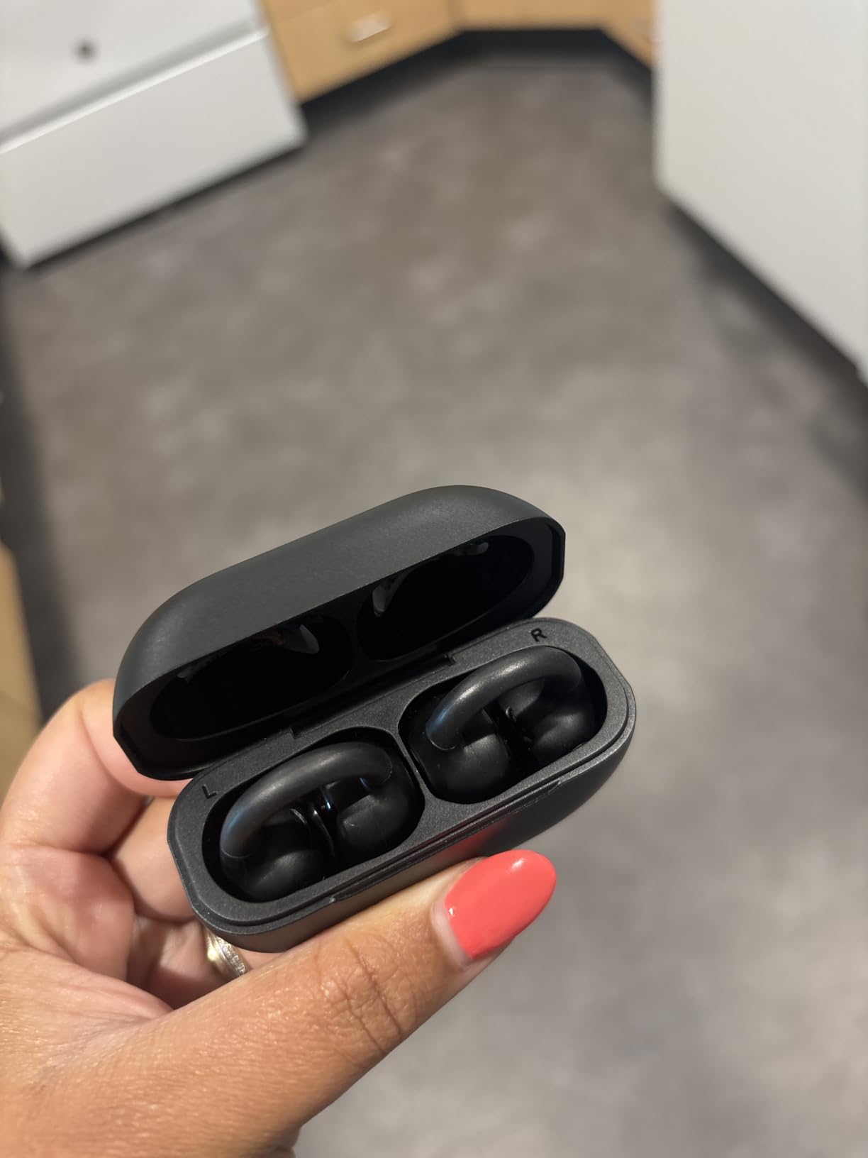 JLab, Flex, Open Ear Earbuds, Clip On Wireless Bluetooth Earbuds, Open Ear Headphones, Teal customer photo 2