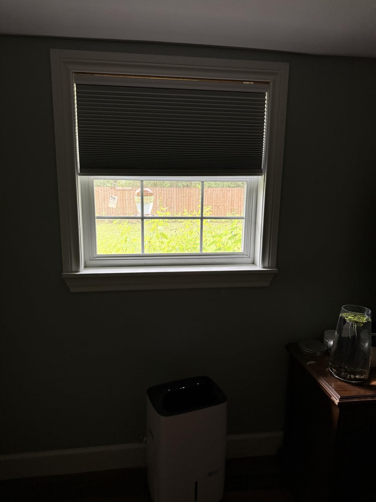 Changshade Cordless Cellular Shades, Motorized Blackout Room Darkening Black Out Honeycomb Blinds for Indoor Windows Bedroom, Pull Down Pleated Accordion Blind Easy Install, Custom Size, White customer photo 2