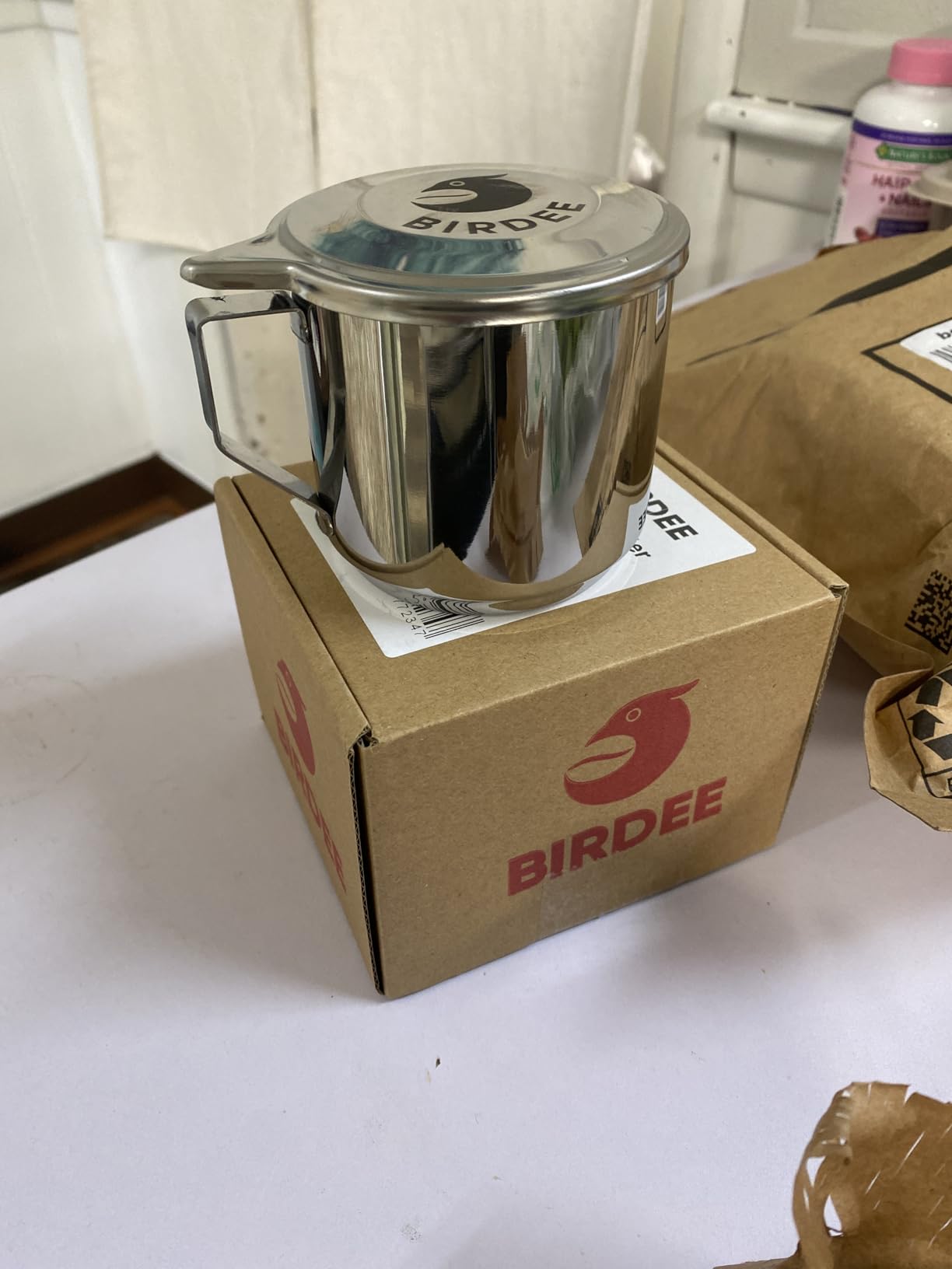 Birdee Vietnamese Coffee Dripper - 12 oz, Stainless Steel, Medium Drip Filter, Durable, Dishwasher Safe, Home Use, Travel, Camping, Gift Sets customer photo 1
