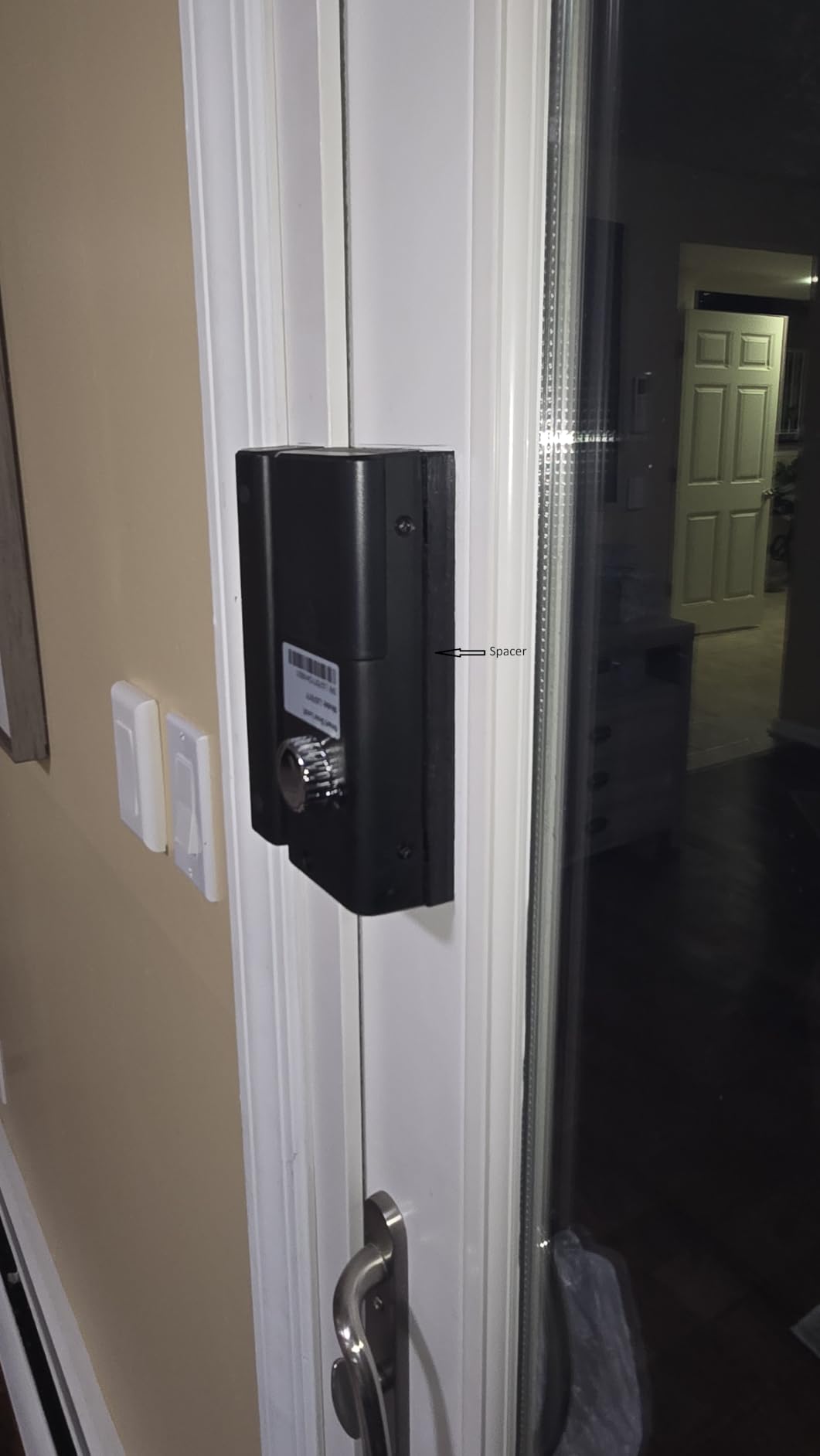 Sliding Glass Door Lock LG75TY with APP,Smart Fingerprint Keypad Pin Screen Sliding Door Locks,Keyless Safety Lock for Sliding Door,Great for Office,Hotel,Apartment,Patio,Barn,Front Door customer photo 1