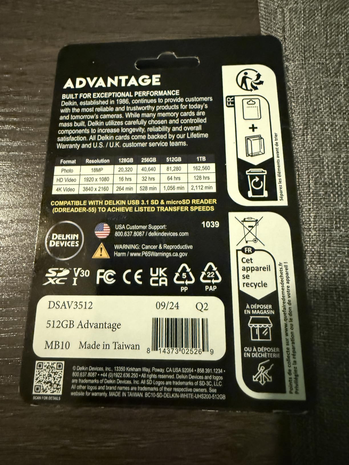 Delkin Devices 128GB Advantage SDXC Memory Card UHS-I - Up to 100MB/s Write, 180MB/s Read, Memory Cards for Cameras with C10, U3, V30, 4K UHD, Full Size SD Card customer photo 2