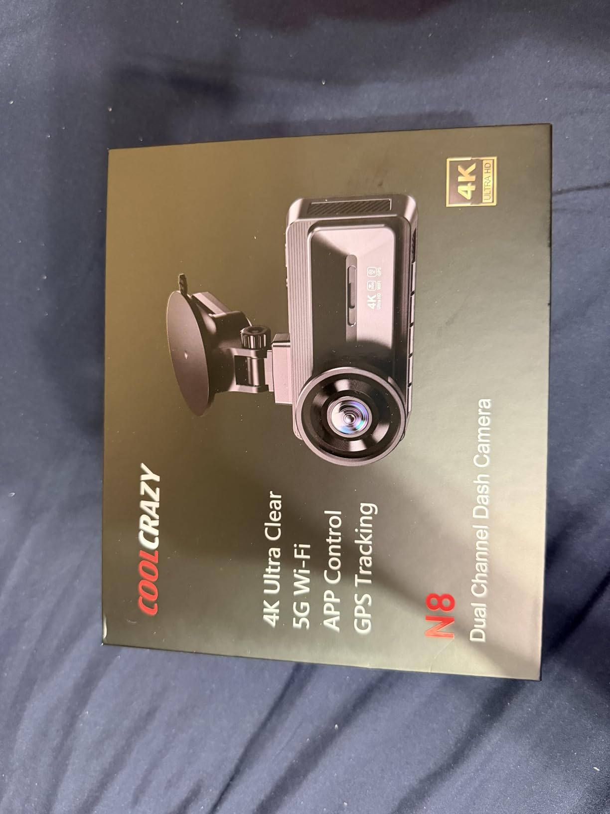 COOLCRAZY Dash Cam Front Rear - 4K STARVIS Sensor Dashcam,Free 64GB Card, Built-in 5G WiFi/GPS, Dual Dash Camera for Cars with 3