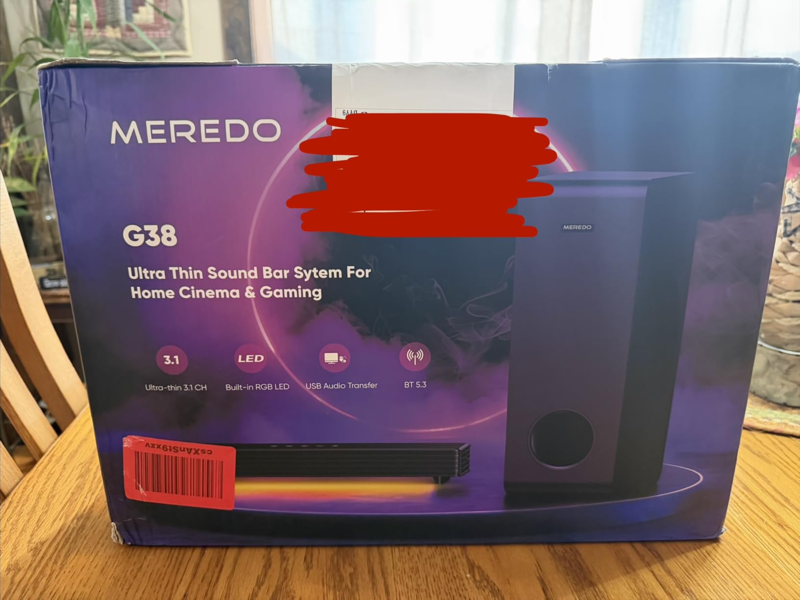 MEREDO Sound Bar for Smart TV 160W 3.1CH PC Gaming Soundbar with Subwoofer RGB Lighting Audio Sync Surround Sound System BT 5.3/HD-ARC/Optical/AUX/USB for Desktop Tablets Consoles Home Cinema customer photo 1