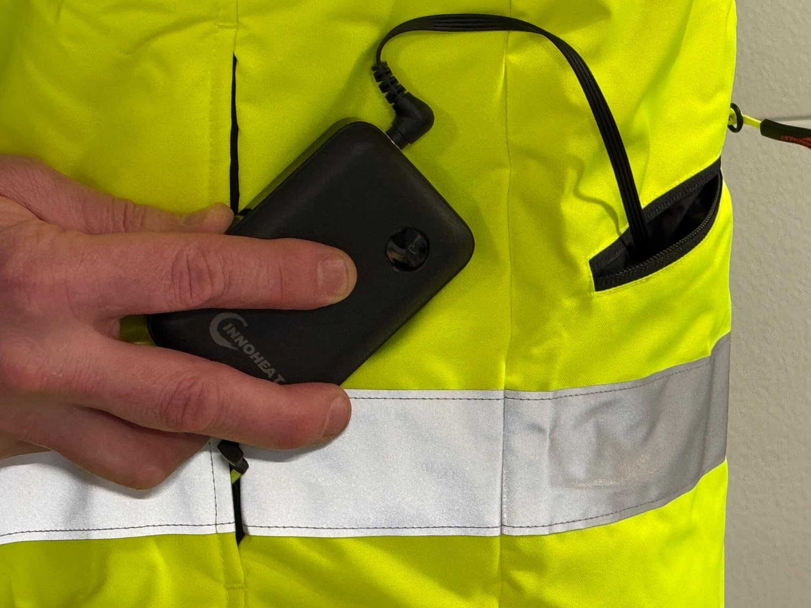 Heated Hi-Vis Safety Jacket for Men with Battery, Class 3 Waterproof Work Coat with 3M Reflective Tape for Winter customer photo 2