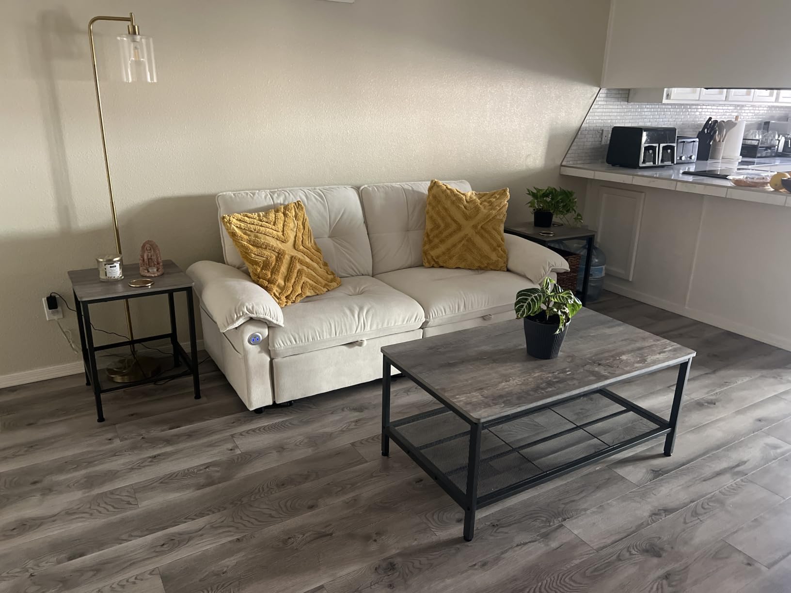 AWQM Coffee Table Set of 3, Coffee Table with 2 Square End Side Tables customer photo 2