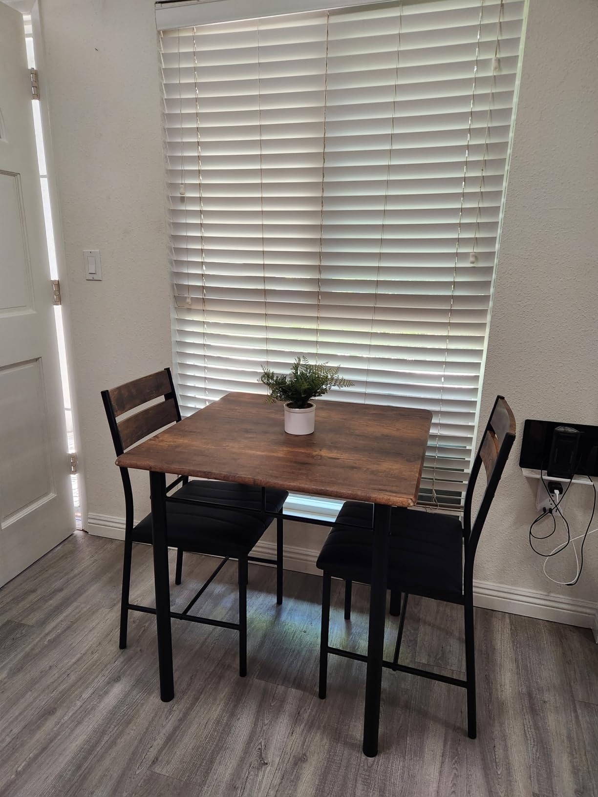 IRONCK Dining Table Set for 2, Gray customer photo 2
