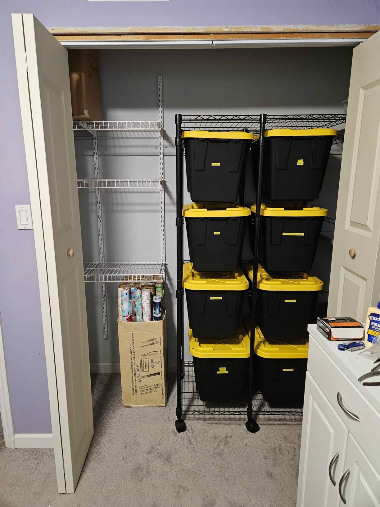 SafeRacks Bin Storage Rack with 10 Bins, 12-Gal Totes, Black customer photo 1