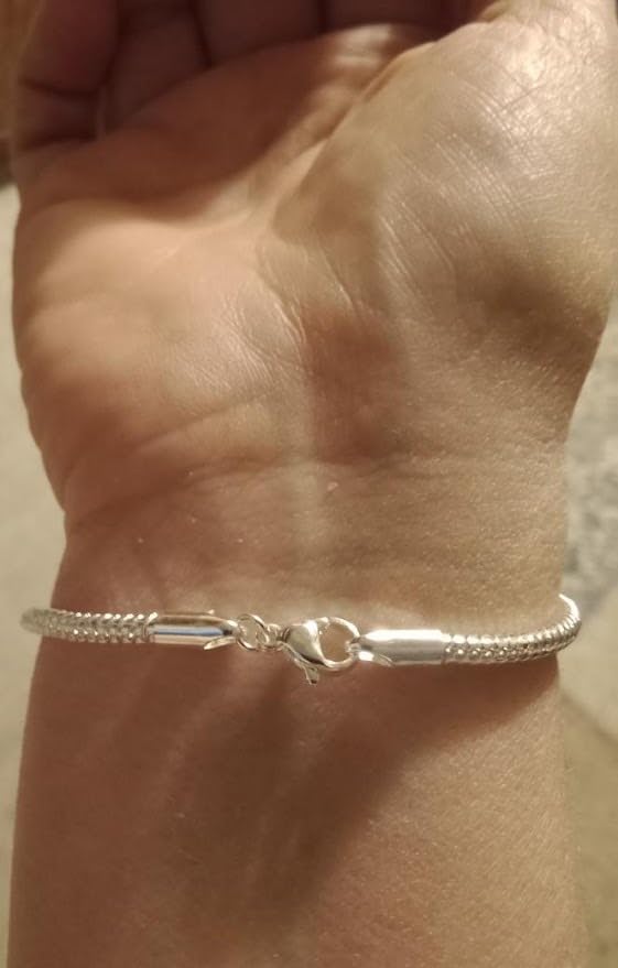 Charm Bracelets for Women, 925 Sterling Silver Plated/14k Gold Bracelet 3mm Dainty Snake Chain Bracelet Men Non Tarnish Jewelry Gifts for Her customer photo 2