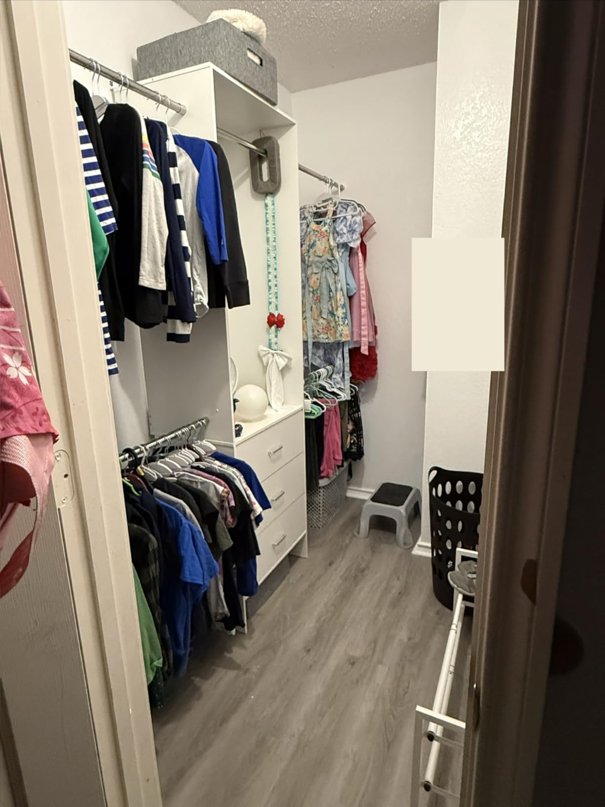 Aheaplus Closet System, 4.2-9Ft Closet Organizer with with 4 Rods, White | for Walk in Closet, Wardrobe Clothes Rack with Wooden Drawers, Garment Rack customer photo 1