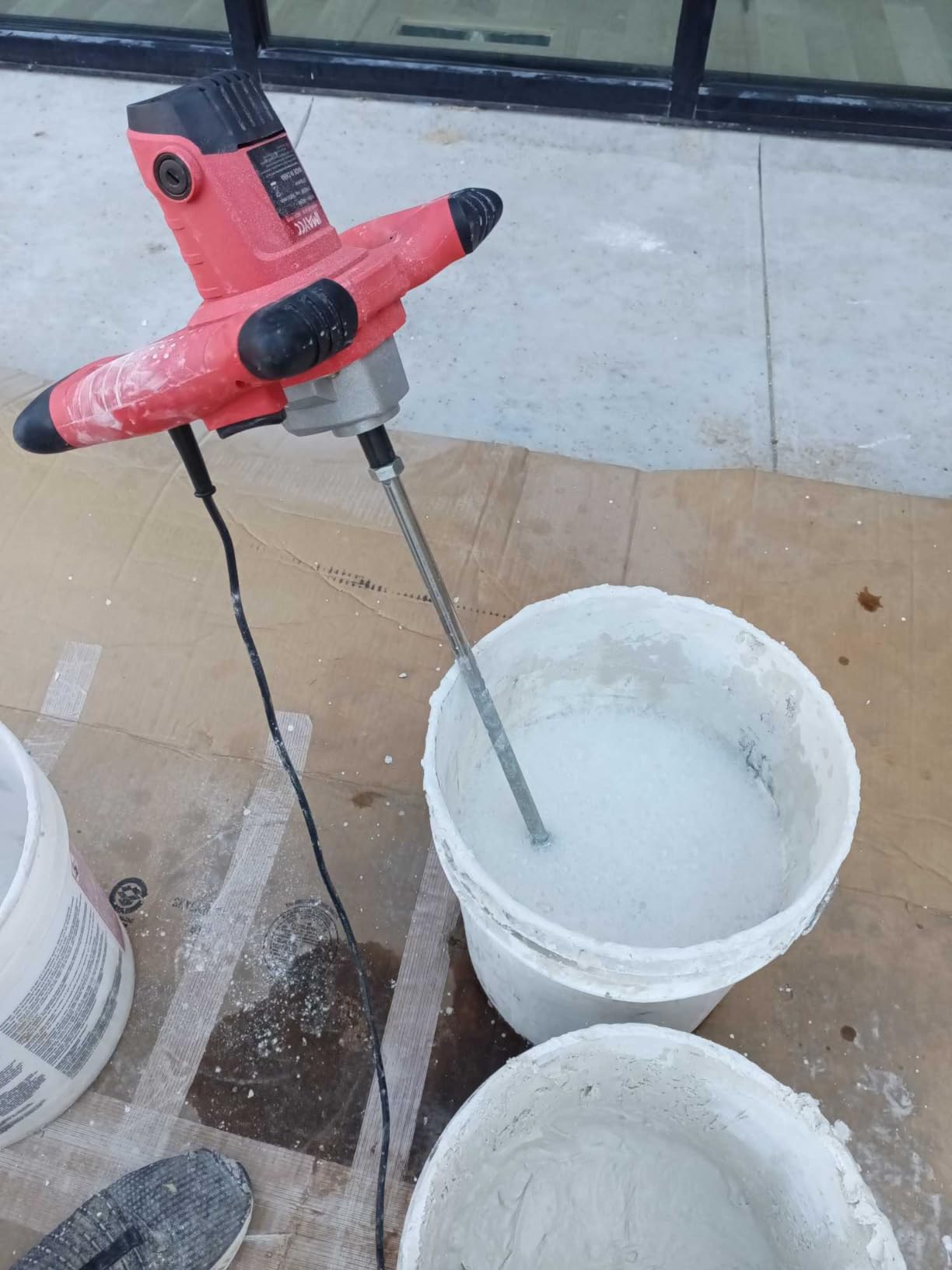 IMAYCC Cement Mixer 2100W, Portable Concrete Mixer, 110V Handheld Mud Mixer for Motar,Paint, Grout, Plaster, Thinset,Fodder Stirring Tool customer photo 2