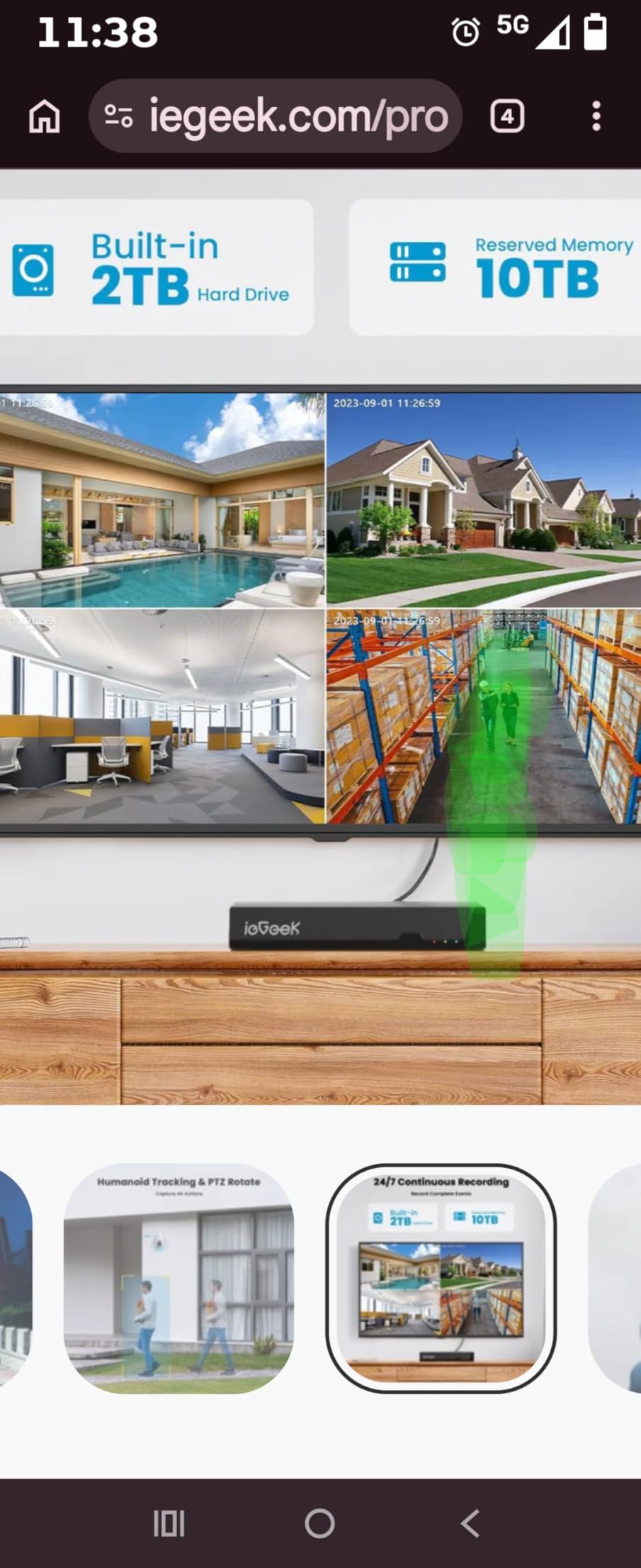 ieGeek 4K PoE Security Camera System with 8CH 2TB HDD for 24/7 Recording customer photo 2