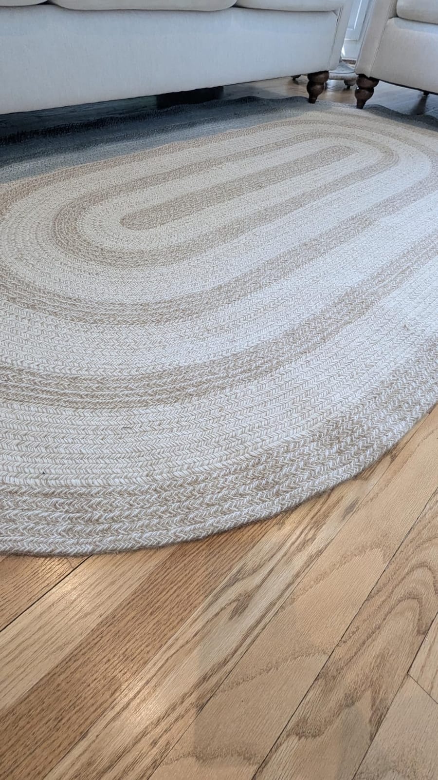 DEXI Round Sisal Rug 6x6, Indoor Outdoor Area Rugs for Living Room, Natural customer photo 2