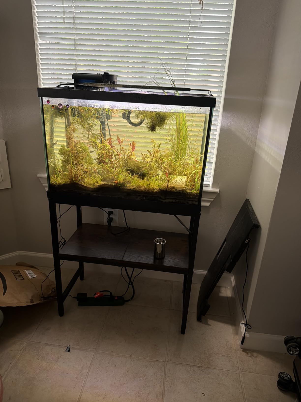 MAHANCRIS 40-50 Gallon Fish Tank Stand, Aquarium Stand with 2-Tier Storage Shelves, Heavy Duty Breeder Turtle Terrarium Stand Rack for Home Office, 36.2