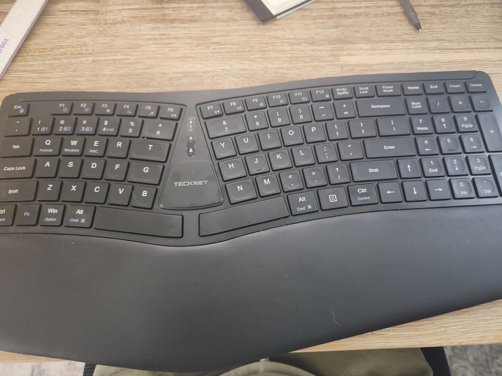 TECKNET Wireless Ergonomic Keyboard Rechargeable, 2.4G+Bluetooth Ergo Cordless USB Computer Keyboard, Wrist Rest, Natural Typing, Stain-Resistant Fabric, Compatible For Windows Computer Desktop Laptop customer photo 2