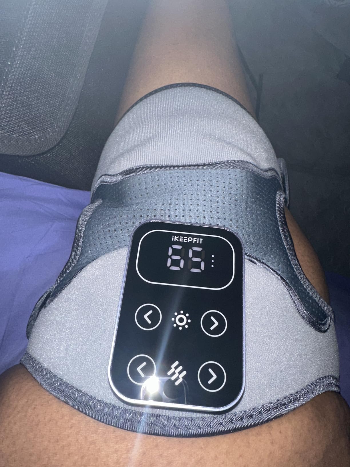IKEEPFIT Cordless Knee Massager with Heat Vibration for Pain Relief, MAXwarm 4.0 [2026 Upgraded] - Electric Heated Knee Brace with 5 Heat Levels and 3 Massage Mode, Gifts for Men Women (Grey, Pair) customer photo 1