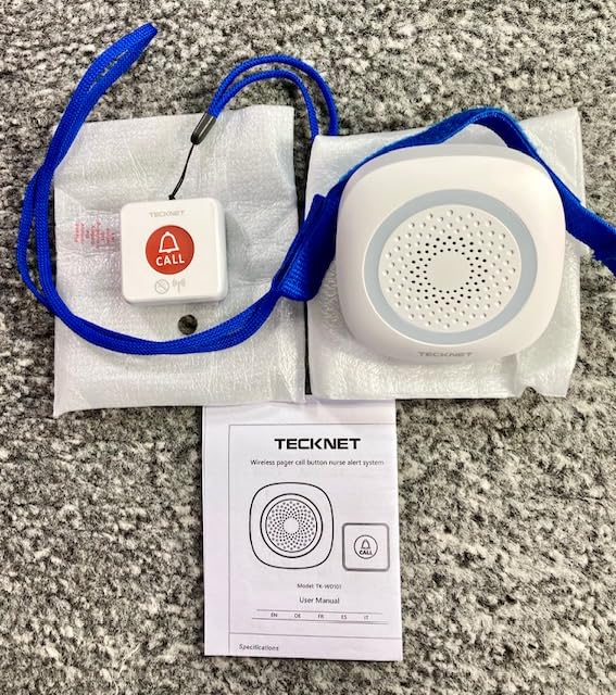 TECKNET Wireless Caregiver Pager, SOS Caregiver Call Button, Smart Life Alert Systems customer photo 1