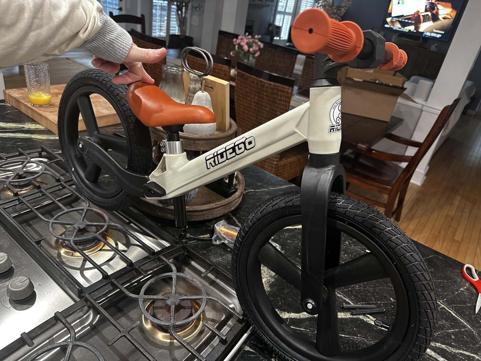 Ridego 14 Inch Balance Bike for Kids 3-6 Year Old, Lightweight Kids Bike with Adjustable Seat, Push Bicycle with Air Rubber Tires, Ride-on Toys Birthday Gift customer photo 1