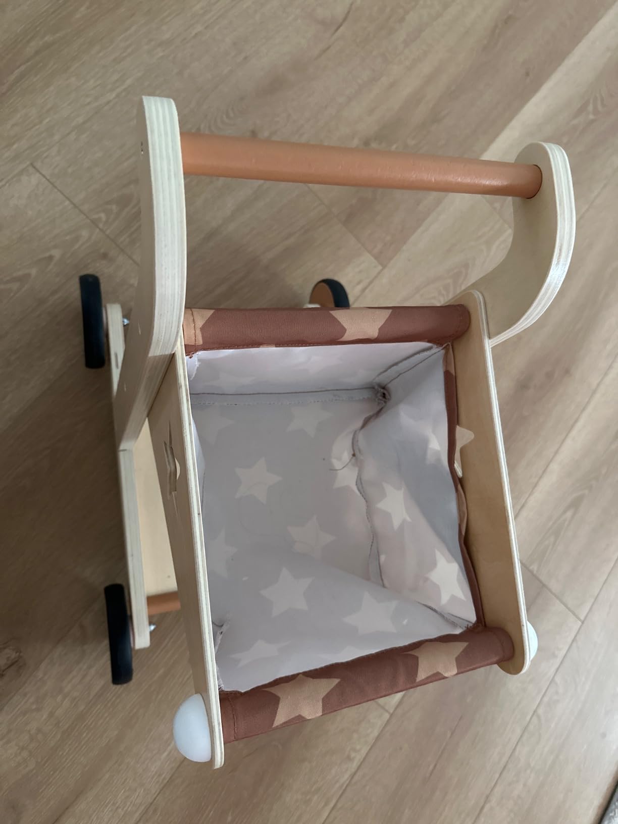 Asweets 2 in 1 Wooden Baby Walker Push and Pull Doll Stroller (Blue) customer photo 2