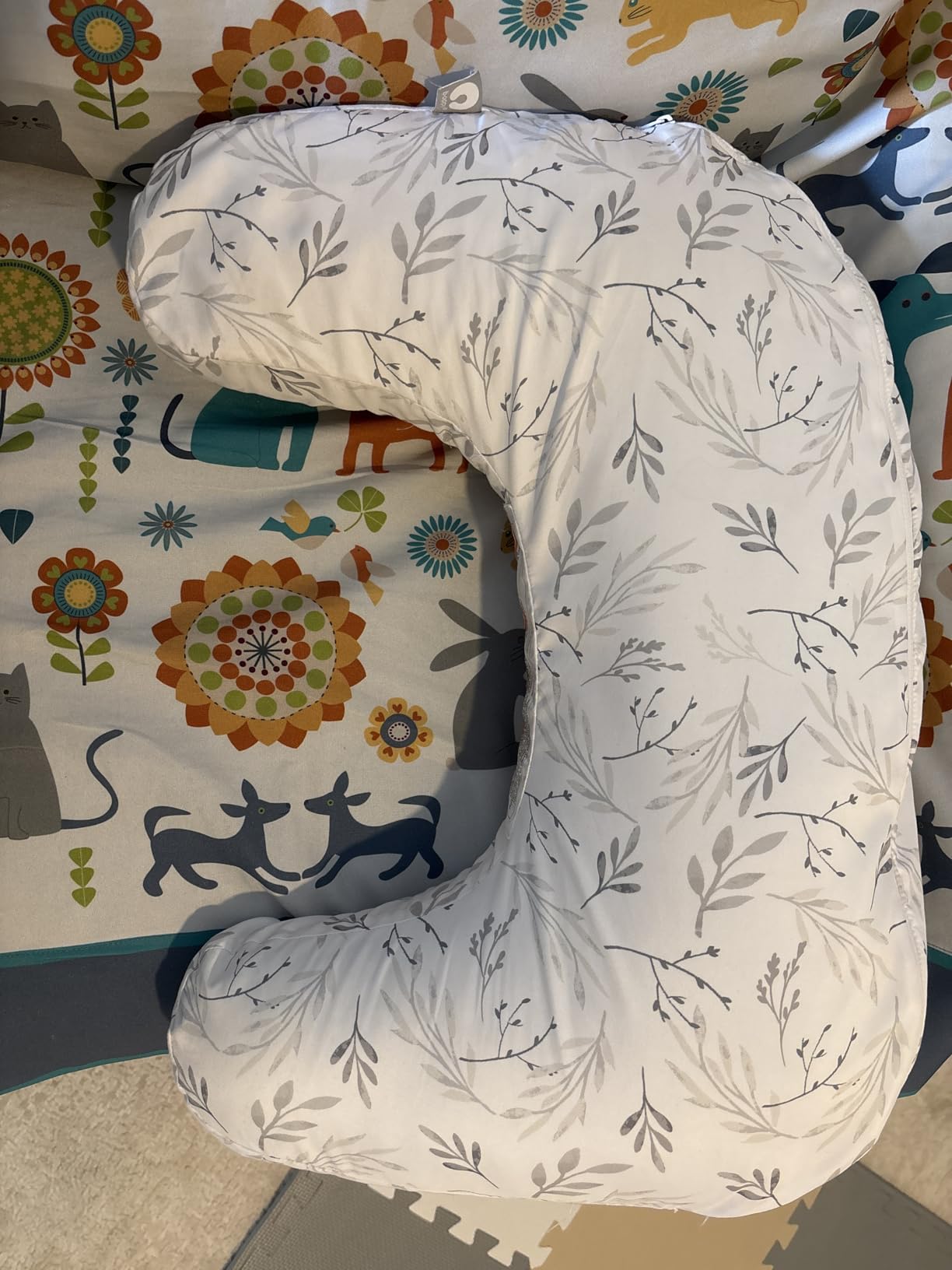 Boppy Nursing Pillow Cover, Organic Cotton Slipcover for Feeding Pillow | Organic, Fits the Redesigned Support Pillow for Breastfeeding and Bottle Feeding, Includes Cover Only - Green Leaves customer photo 1