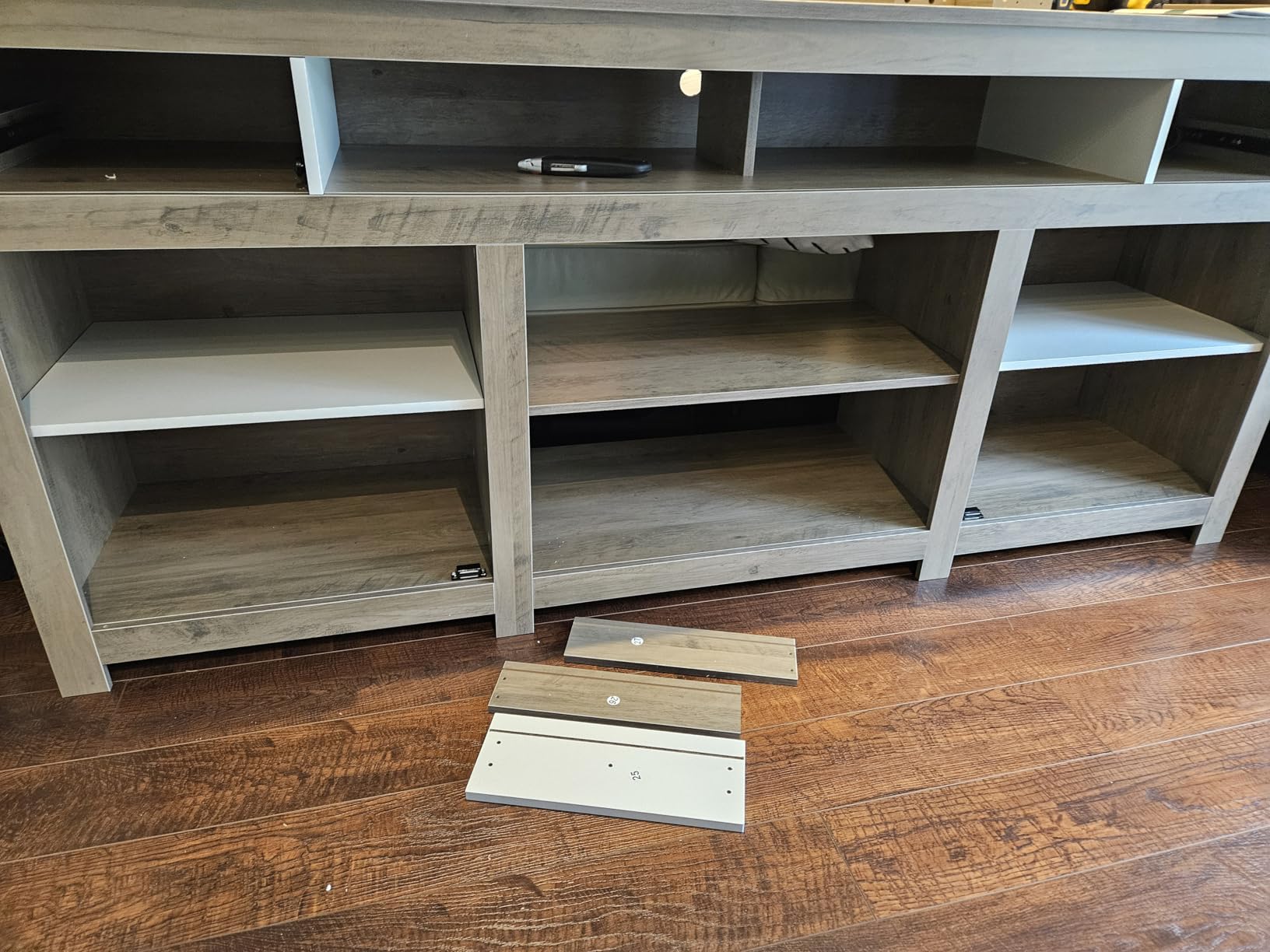 YITAHOME Farmhouse TV Stand with Power Outlet for 80 Inch TVs, Black | 70