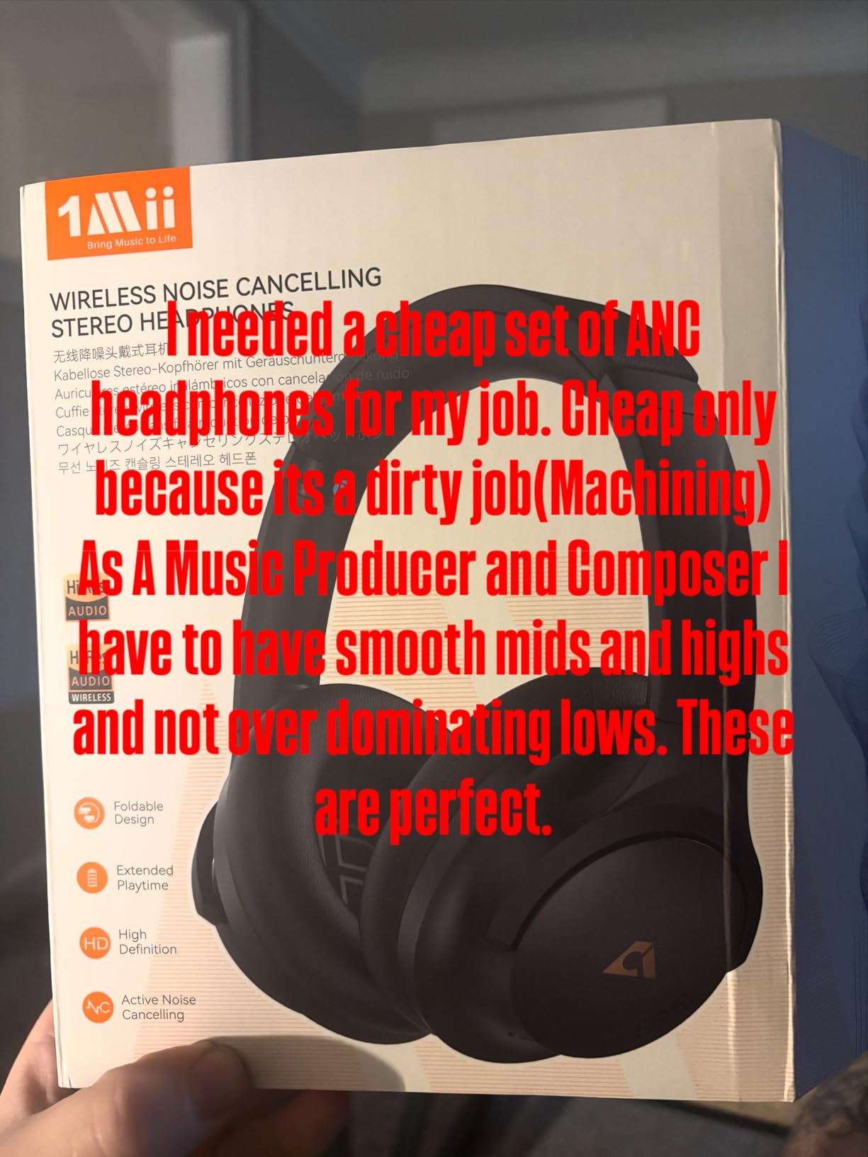 1Mii Y8+ Hybrid Active Noise Cancelling Headphones for Airplane & Travel customer photo 2