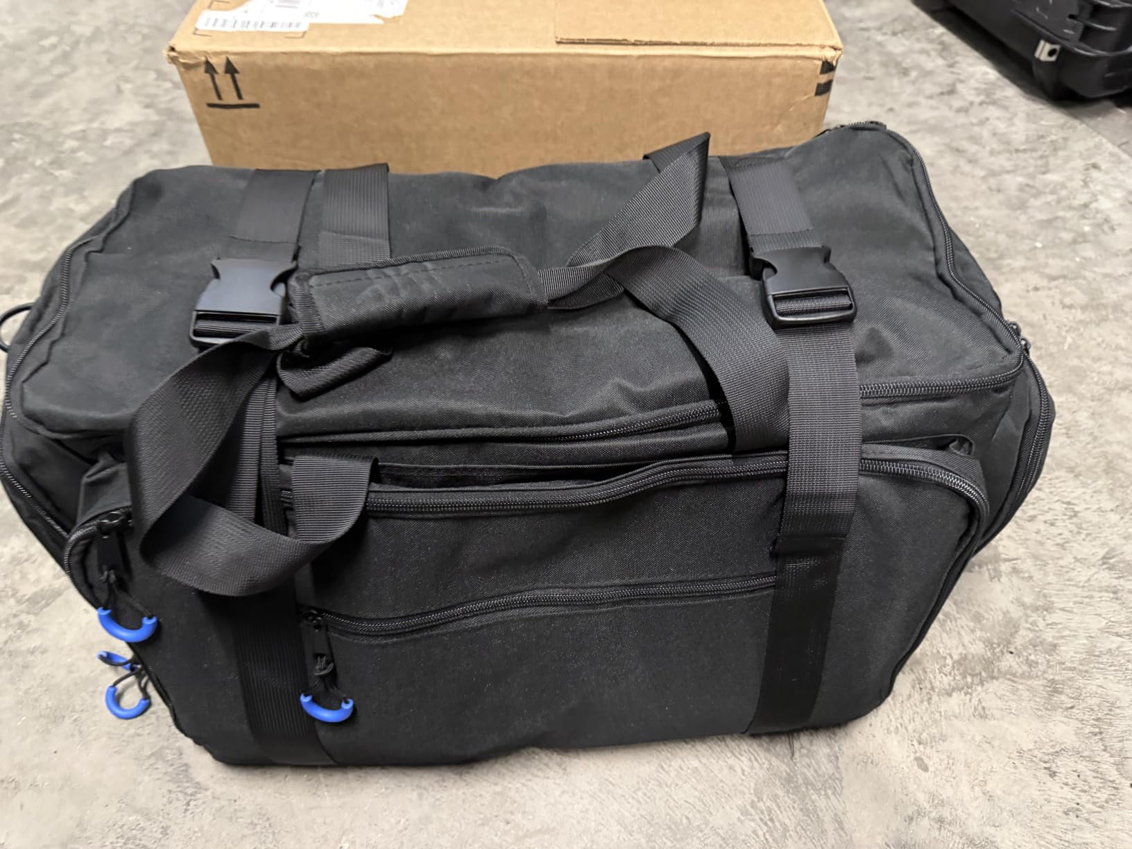 Large DJ Cable Bag with Detachable Dividers, Bottom Pad | DJ Bag for Equipment and Accessories with Laptop and Microphone Pocket, DJ Gig Bag for Musician, Professional, Travel, Blue customer photo 1