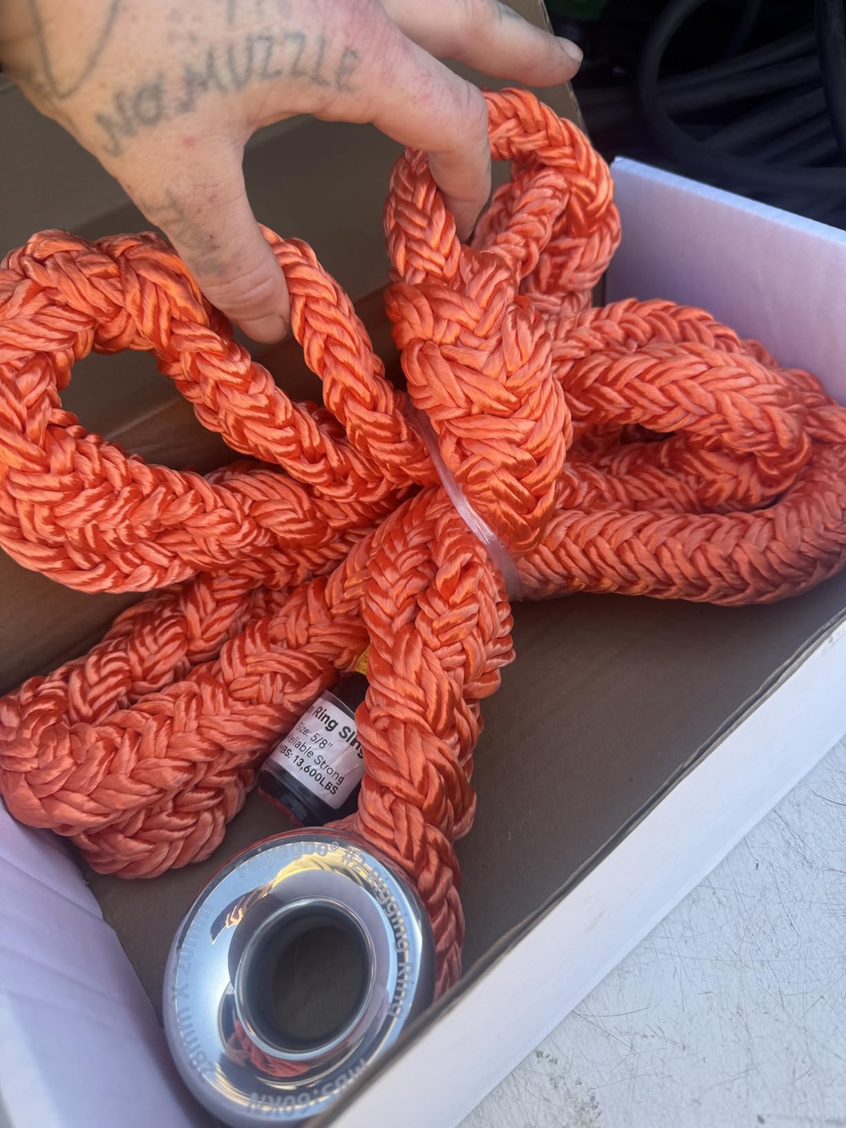 Arborist Ring Sling 40203, 3/4'' x 6 ft, 7-Pocket, 14,600 lb MBS | #3 Aluminum Ring with 7 Reinforced Pockets for Redirects, Canopy Anchors, Port-A-Wrap Support and Controlled Lowering customer photo 2