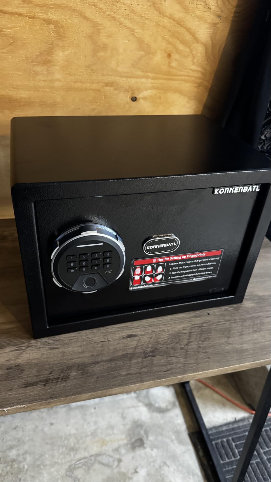 KornerBatl 30 lb Biometric Gun Safe, 4 Handgun Storage with Rack customer photo 2