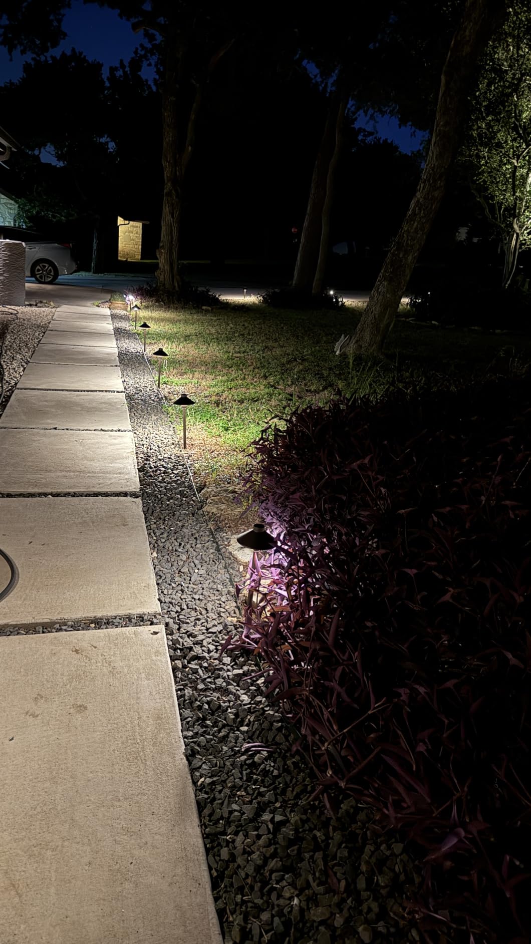 PARTPHONER Low Voltage Landscape Lighting 12-Pack, Aluminum 12V Pathway Lights with G4 Bulbs, Waterproof Oil Rubbed Bronze Color Wired Path Lights with Connectors for Walkway Yard Garden customer photo 1