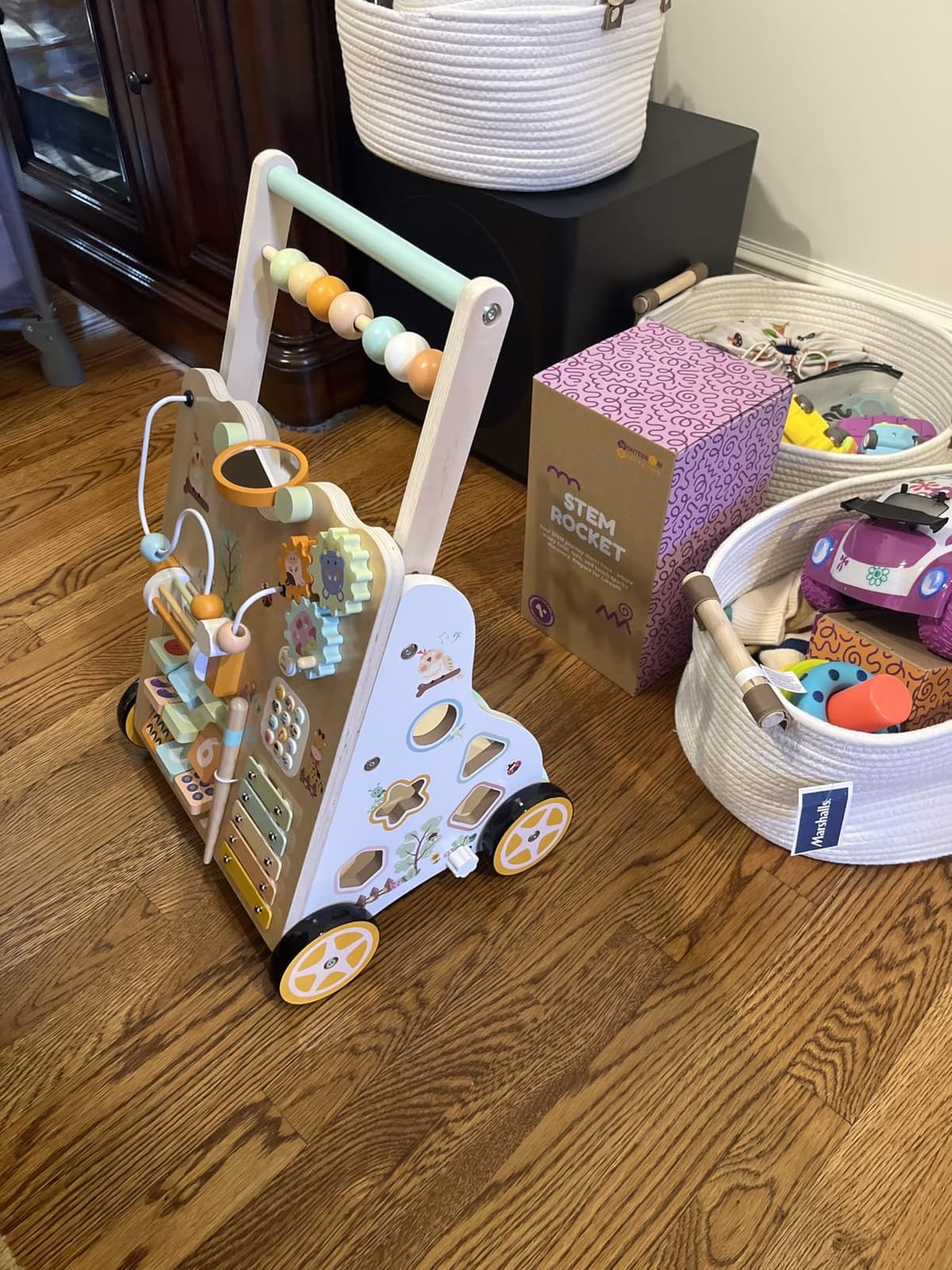Weilim Wooden Baby Walker, 10-in-1 Montessori Push Walker for Toddlers 1+ customer photo 2