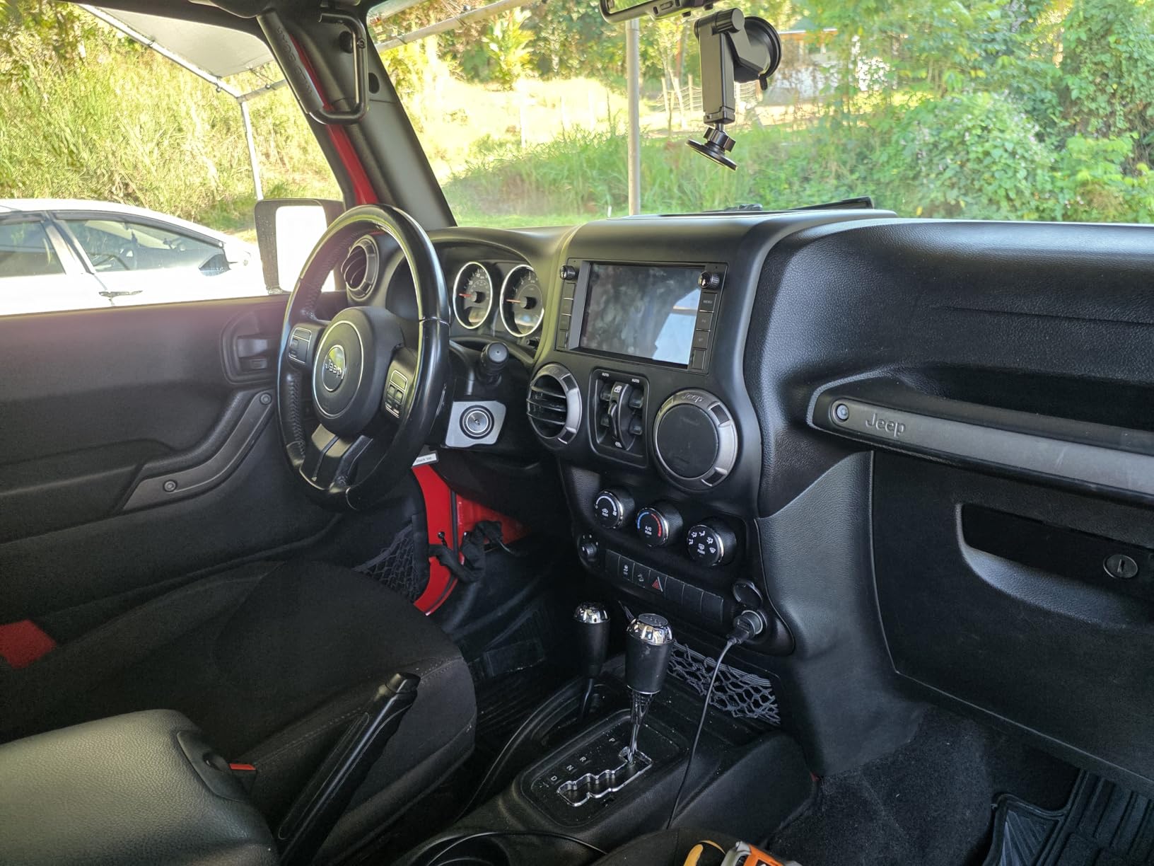 4G+64G Android Car Stereo for Jeep Wrangler JK 2007-2015 Dodge Ram 1500 2009-2011 with Wireless CarPlay Android Auto, 7 Inch Car Radio GPS Navigation WiFi SWC Bluetooth FM with Backup Camera customer photo 1