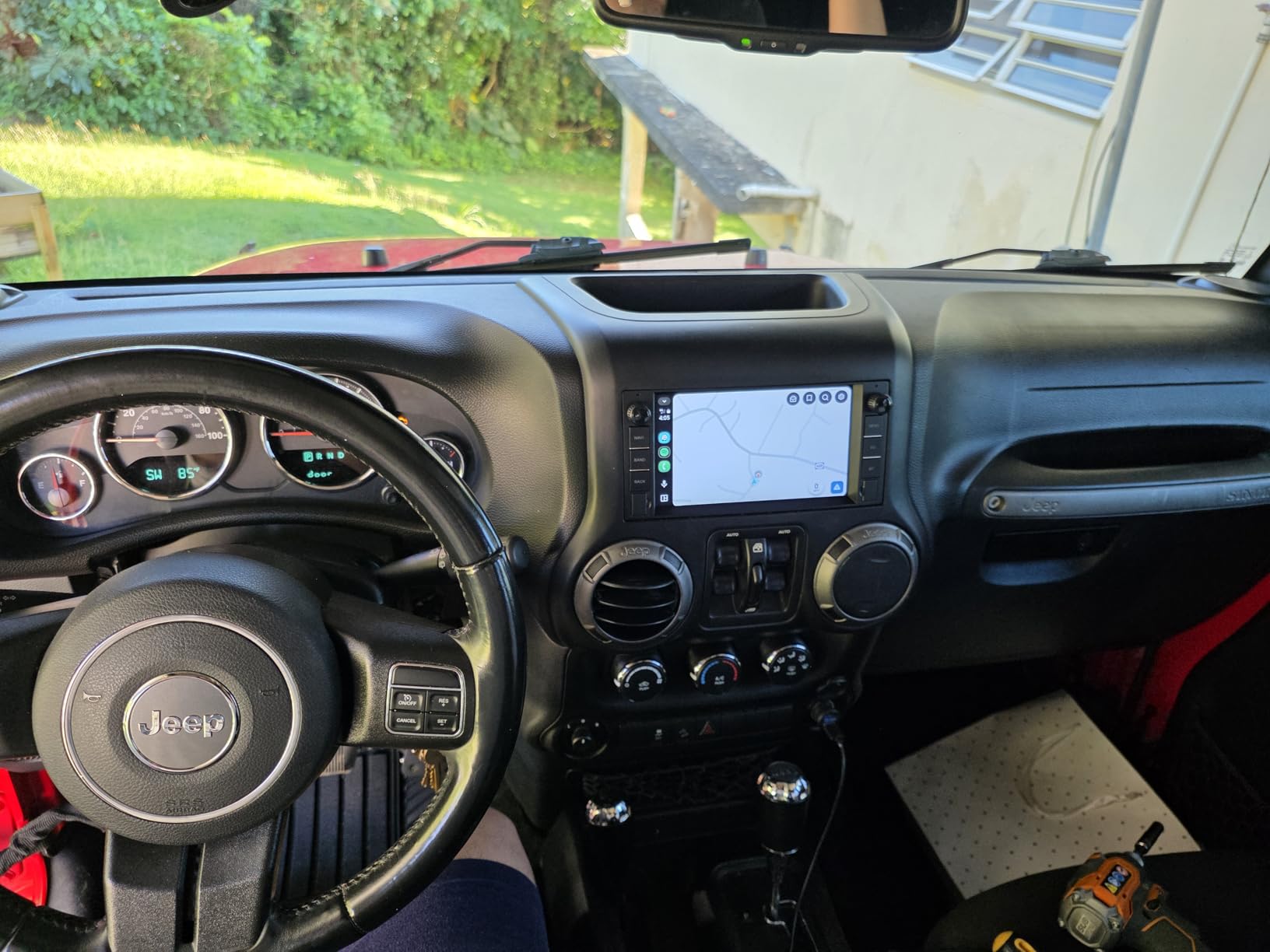 4G+64G Android Car Stereo for Jeep Wrangler JK 2007-2015 Dodge Ram 1500 2009-2011 with Wireless CarPlay Android Auto, 7 Inch Car Radio GPS Navigation WiFi SWC Bluetooth FM with Backup Camera customer photo 2