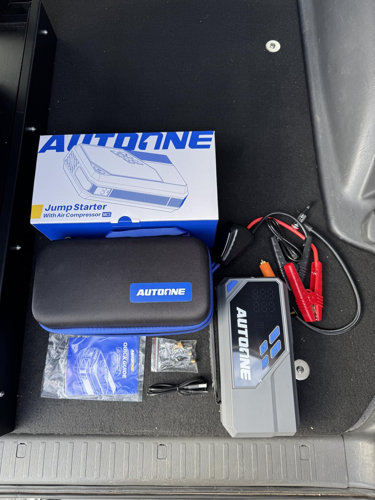 AUTOONE 10000A Jump Starter with Air Compressor, 24000mAh Jump Box with Tire Inflator (All Gas & Diesel) Portable Car Battery Booster Jumper Starter Pack, Jumper Cables, Type C, 60W Charging, Light customer photo 2