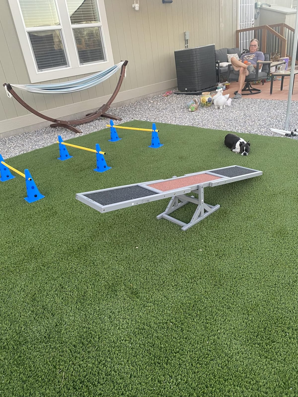 Dog Agility Course Backyard Set, Dog Agility Hurdle Cone Set | w/ Height Adjustable Crossbar for Rehabilitation & Beginners, Dog Agility Equipment for Dog Obstacle Course - 18 Inch customer photo 1