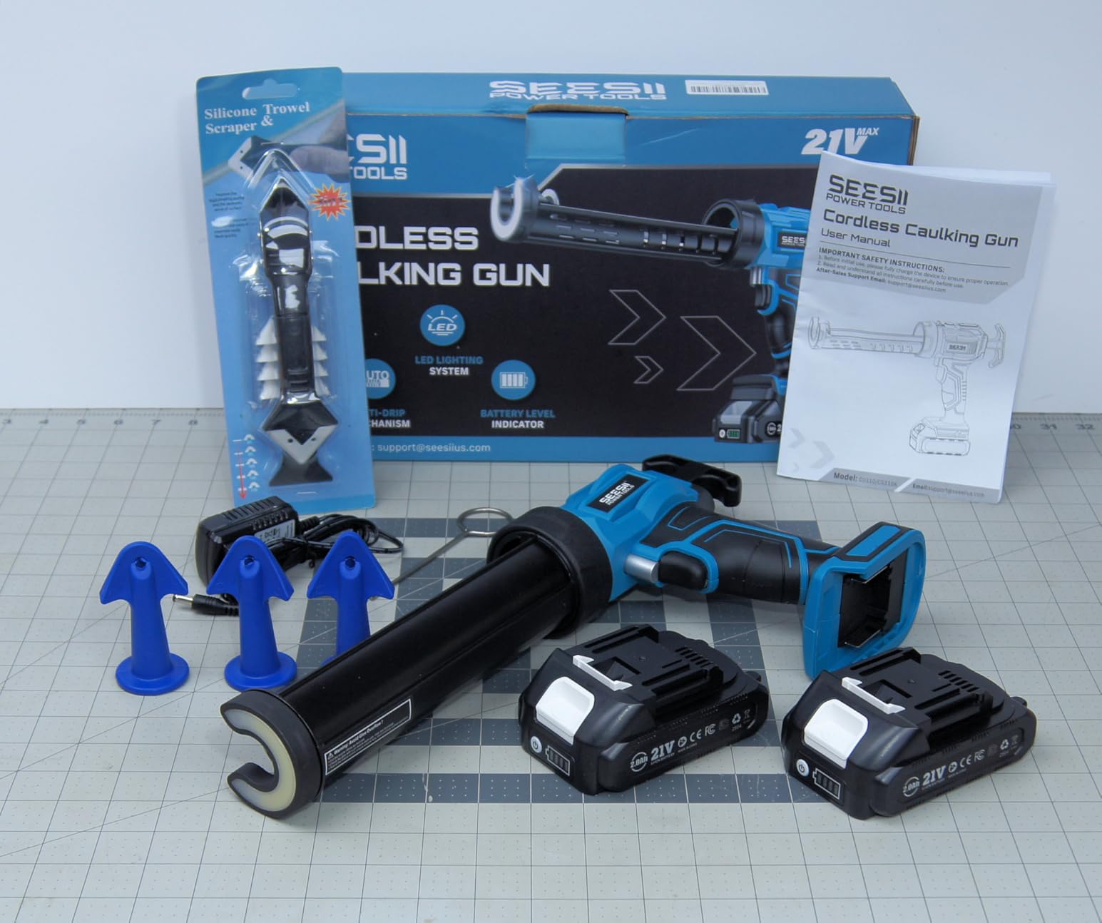 SEESII Cordless Caulking Gun w/2 x 2.0Ah Batteries customer photo 2