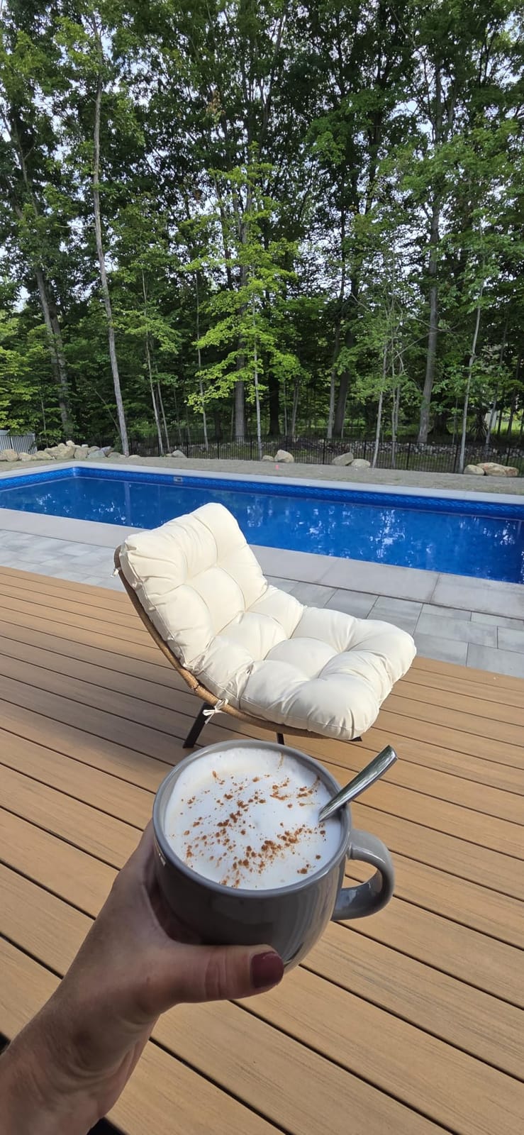 Vongrasig Swivel Wicker Chair PE Rattan Chair with Cushion, Oversized Patio Lounge Chair for Outdoor, Indoor, Balcony, Backyard, Garden, Living Room, Black customer photo 1