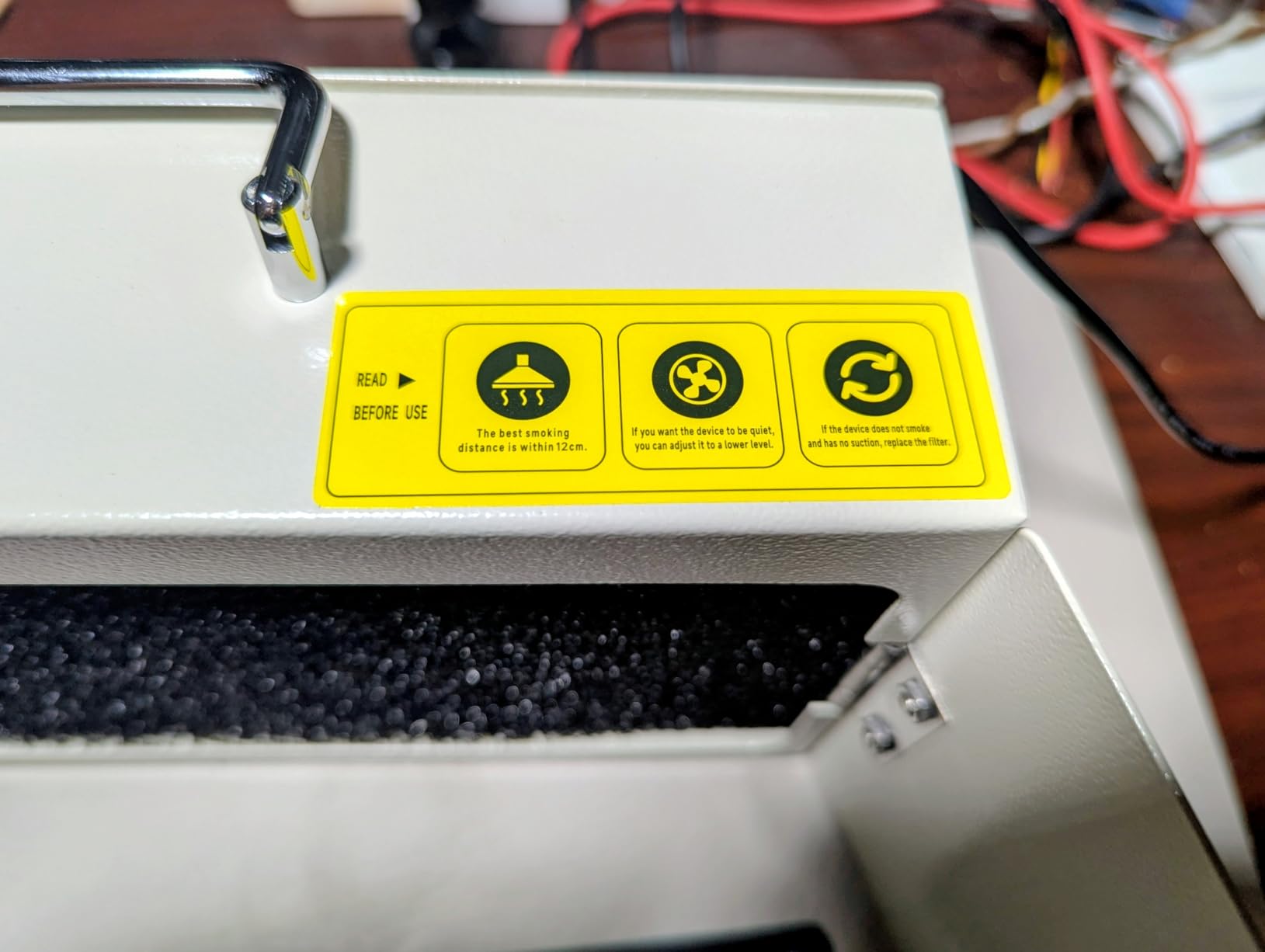 MN04 Soldering Fume Extractor with Dual Fan & H13 HEPA Filter, 3200 RPM Smoke Absorber for Welding, Jewelry, Electronics Repair, Low Noise, 110-240V Wide Voltage customer photo 1