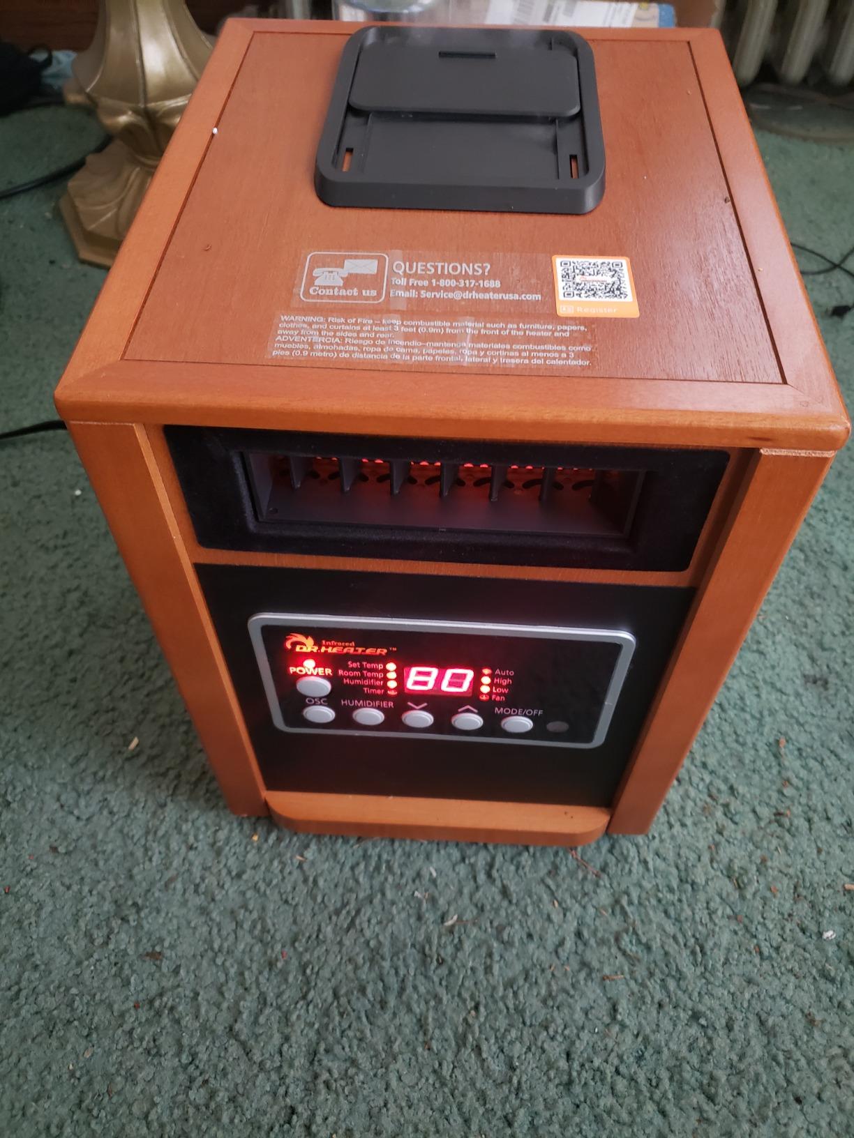 DR. Infrared Heater DR-123 Indoor Portable Space Heater with Remote Control, 1500W Dual Heating, 4 Wheels for Mobility customer photo 2