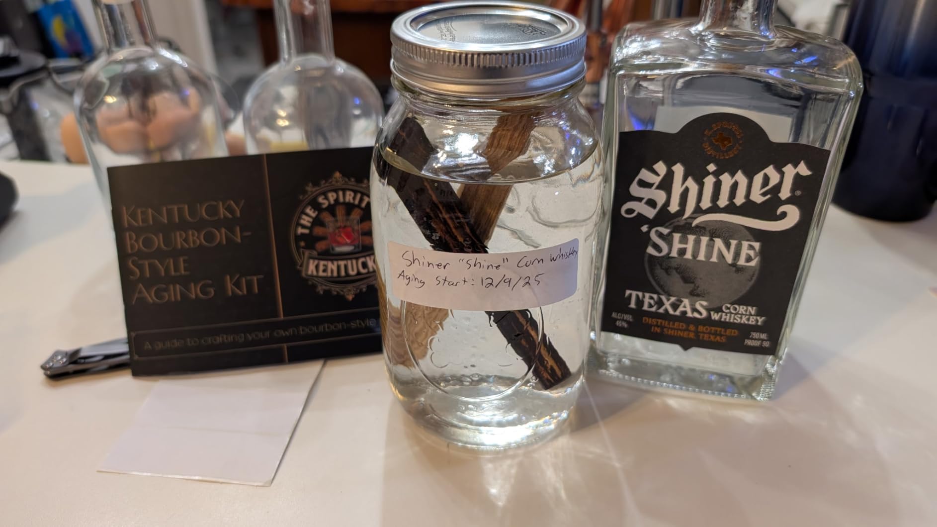 Kentucky Bourbon-Style Whiskey Infusion Aging Kit - Charred White Oak Sticks Staves - Age Clear Spirits into Rich Barrel Flavor in Weeks - Gift for Dad, Father, Husband, Groomsmen customer photo 2