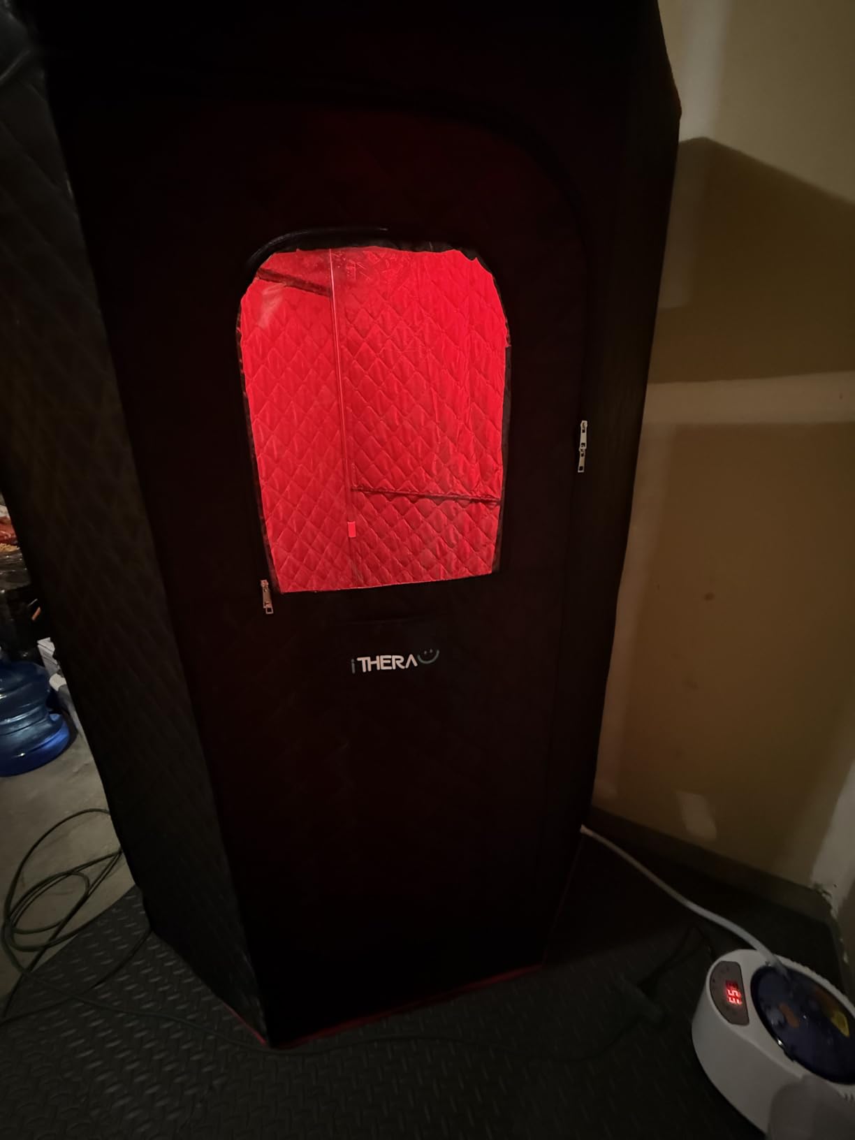 I-THERA-U XL Infrared Sauna Box with True 660 & 850nm Red Light Therapy Lamp, Portable Red Light Sauna for Home, Full Body Steam Tent with 3L 1200w Steamer, 15 Levels Heat, Chair, Remote, 90 Min Timer customer photo 2