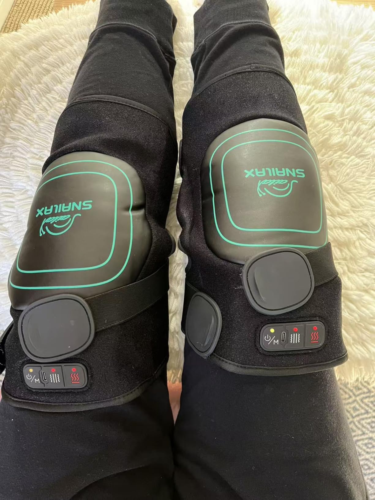 Snailax Cordless Knee Massager with Heat, Red Light & Vibration Knee Wrap | 3 Massage Modes, 3-Level Temperature Control, LED Touch Screen, 3-Hour Charging, Ergonomic Wrap Design customer photo 2