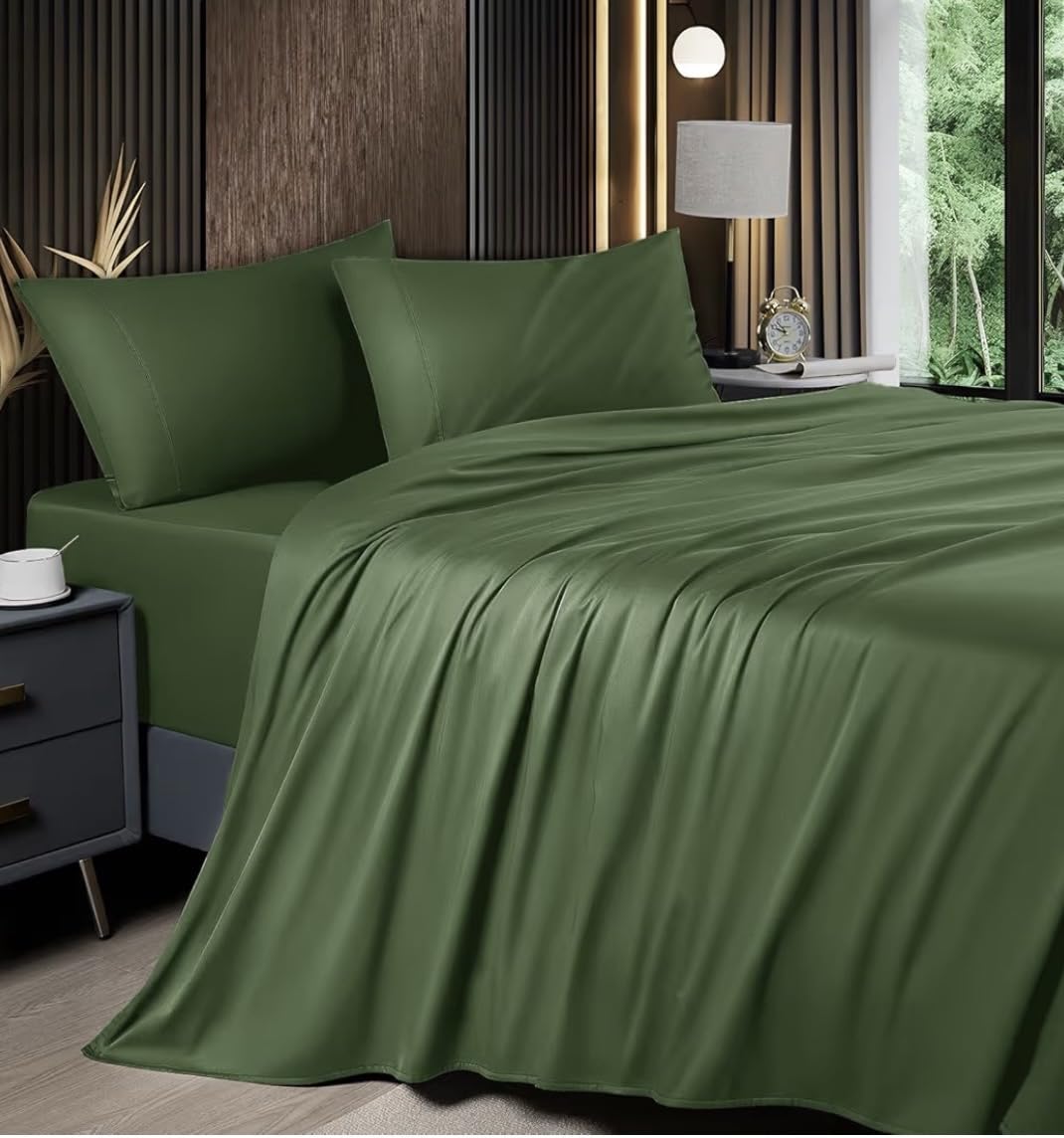 Shilucheng 4 Piece Queen Sheet Sets, Cooling Sheets, Dark Grey customer photo 2